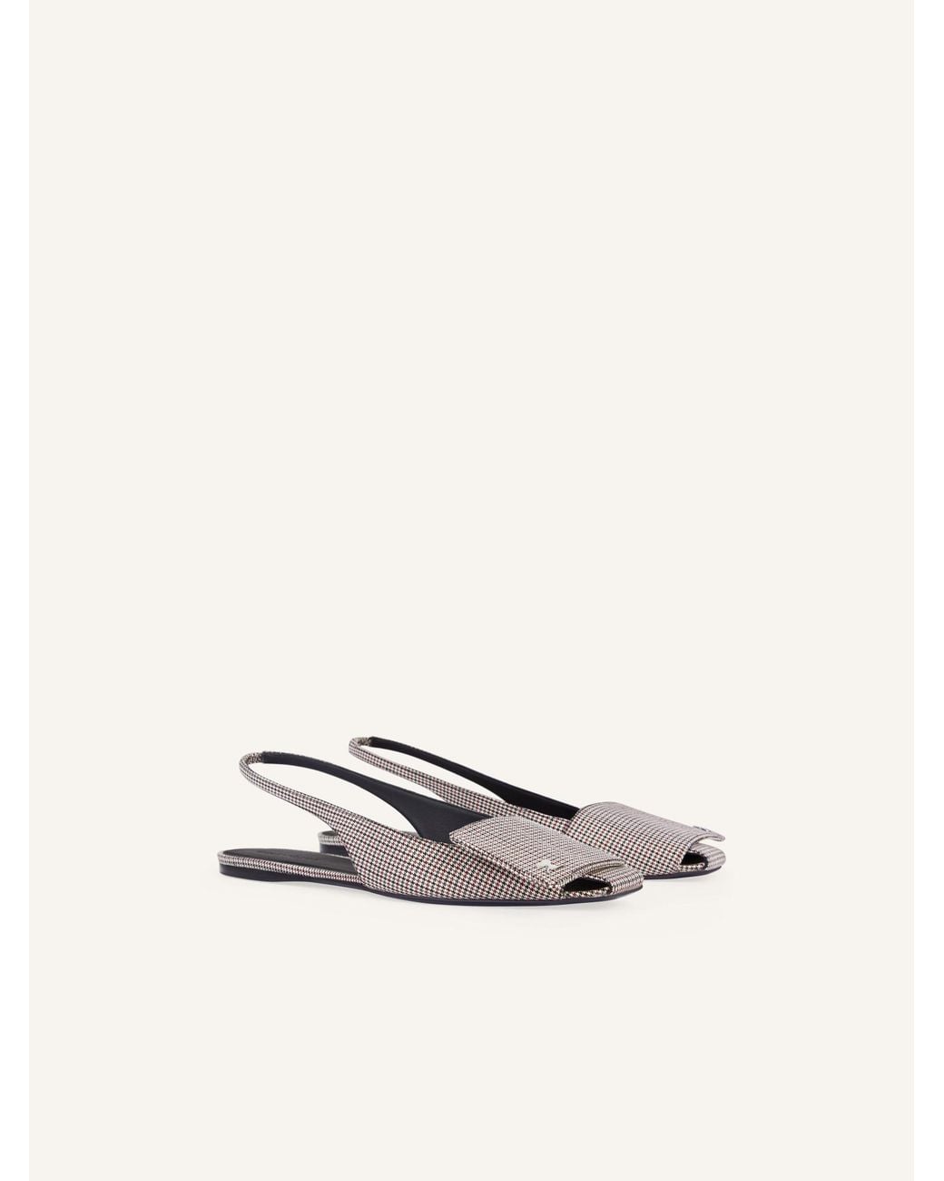 Courreges White Houndstooth Slingback Flat