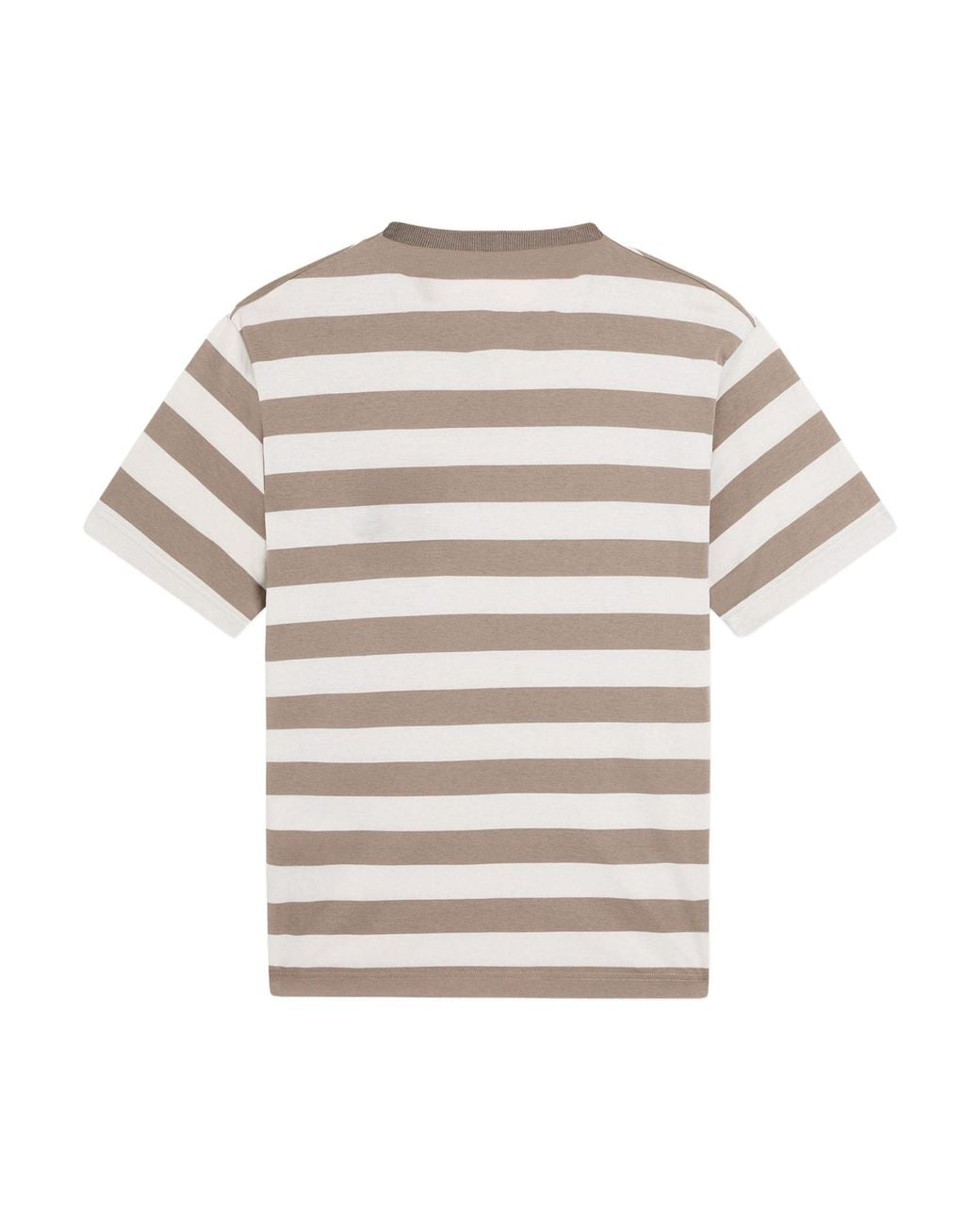 Emporio Armani White Striped Badge T-Shirt for men
