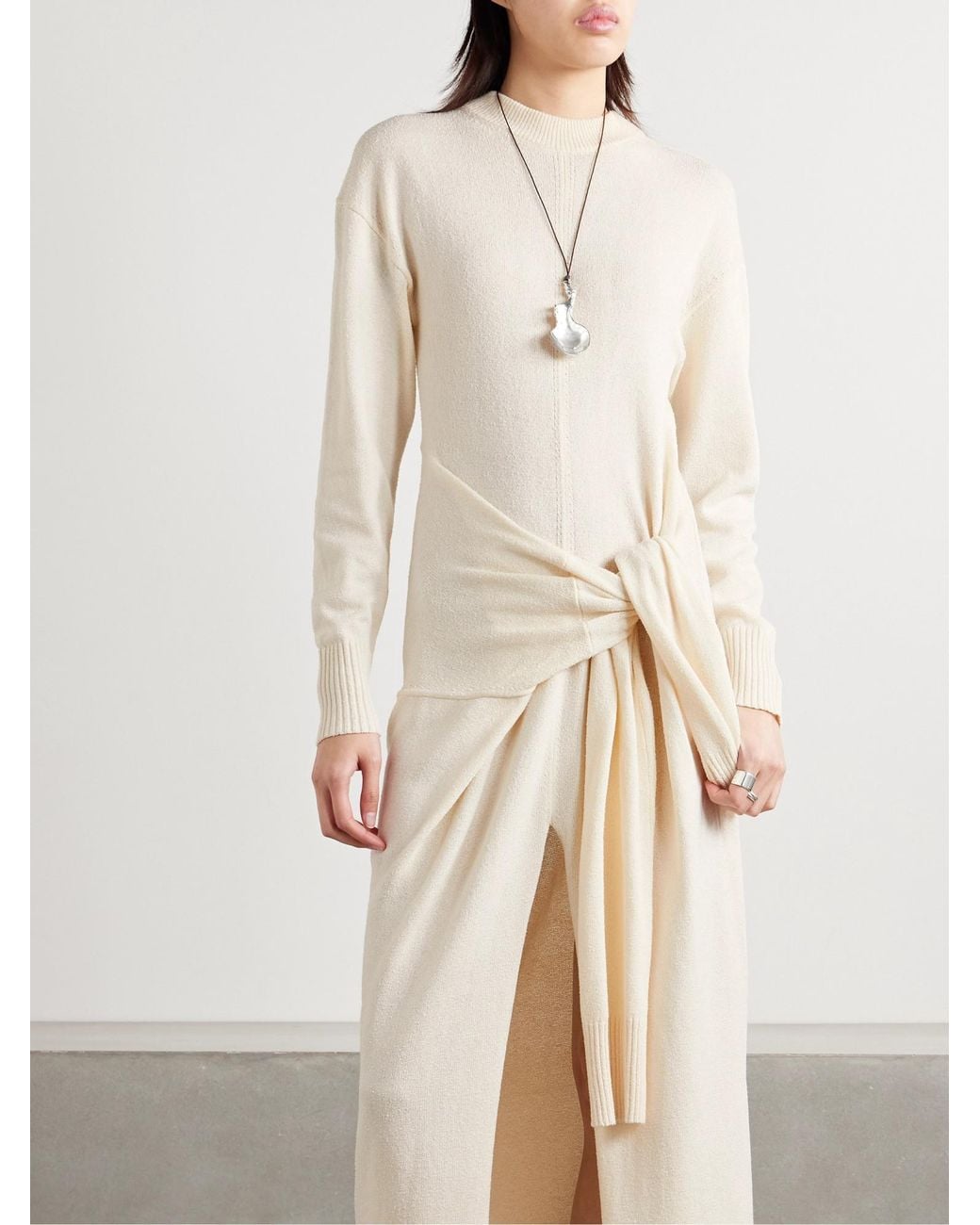 Proenza Schouler White Luca Tie-Detailed Silk-Blend Maxi Dress