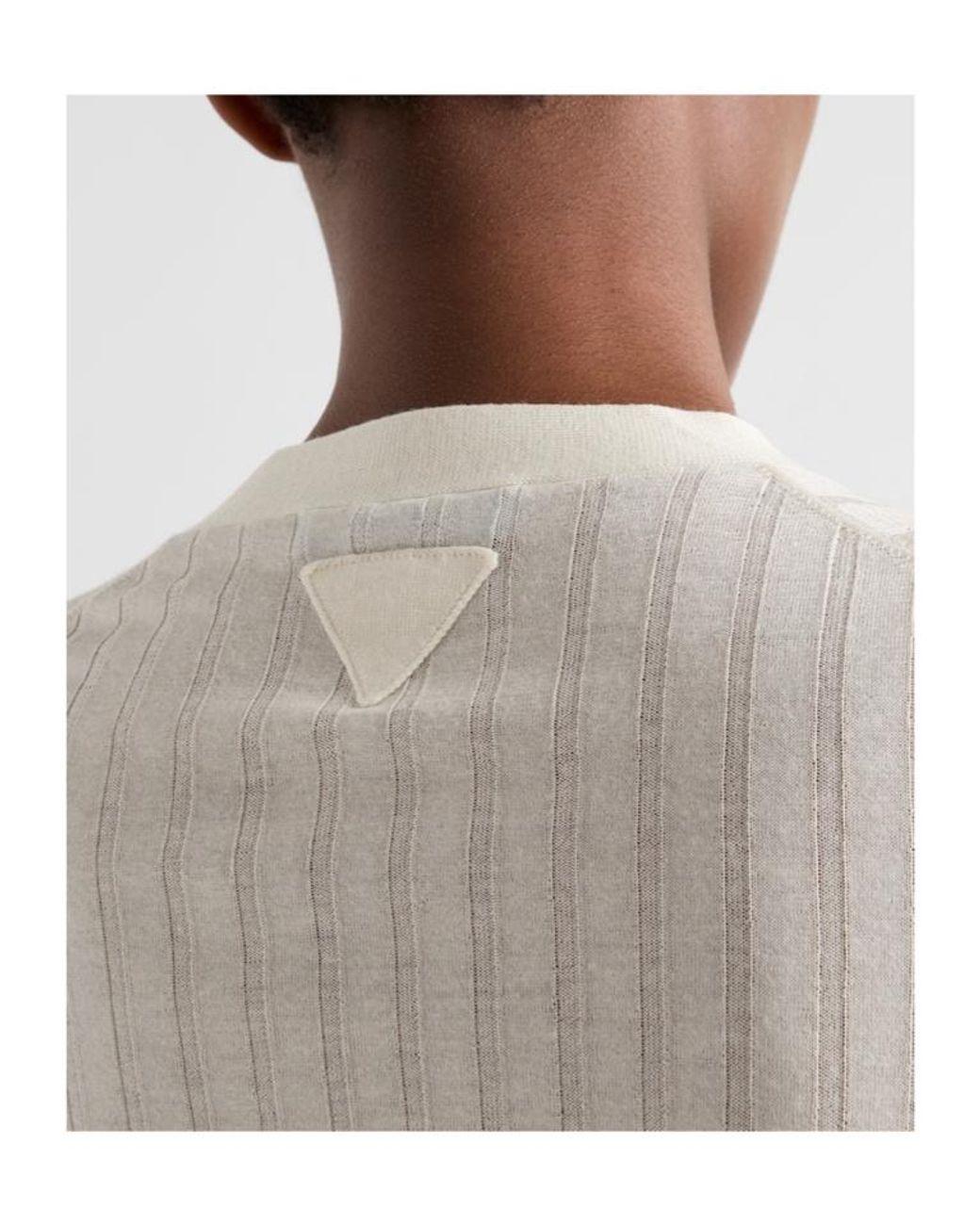 Prada White Cashmere And Silk Cardigan