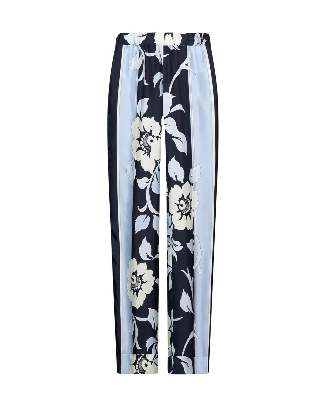 P.A.R.O.S.H. Blue Wide-Leg Silk Trousers