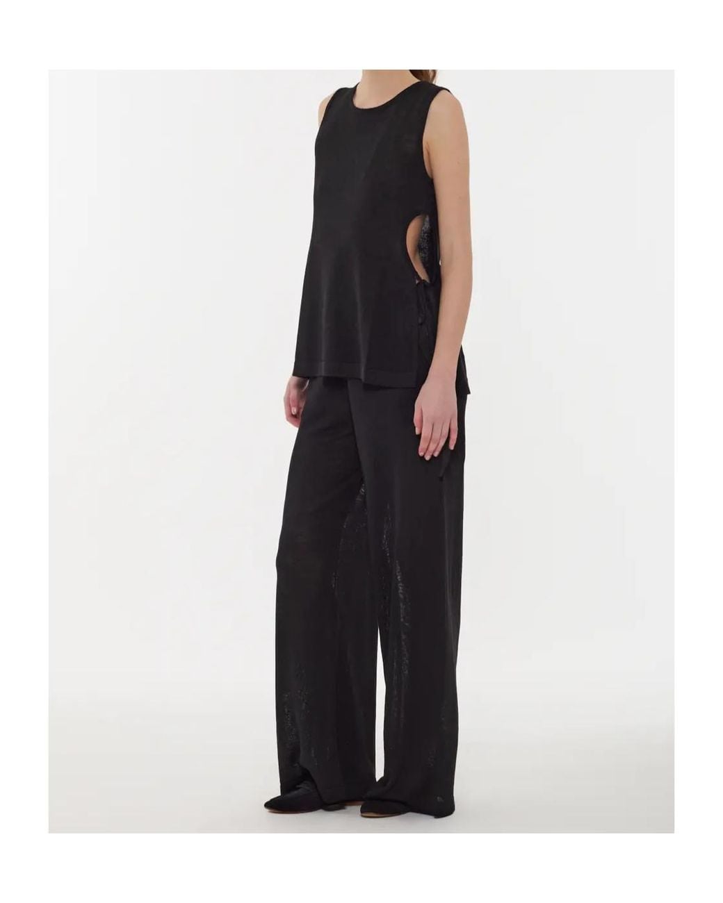 P.A.R.O.S.H. Black Side-Tie Top