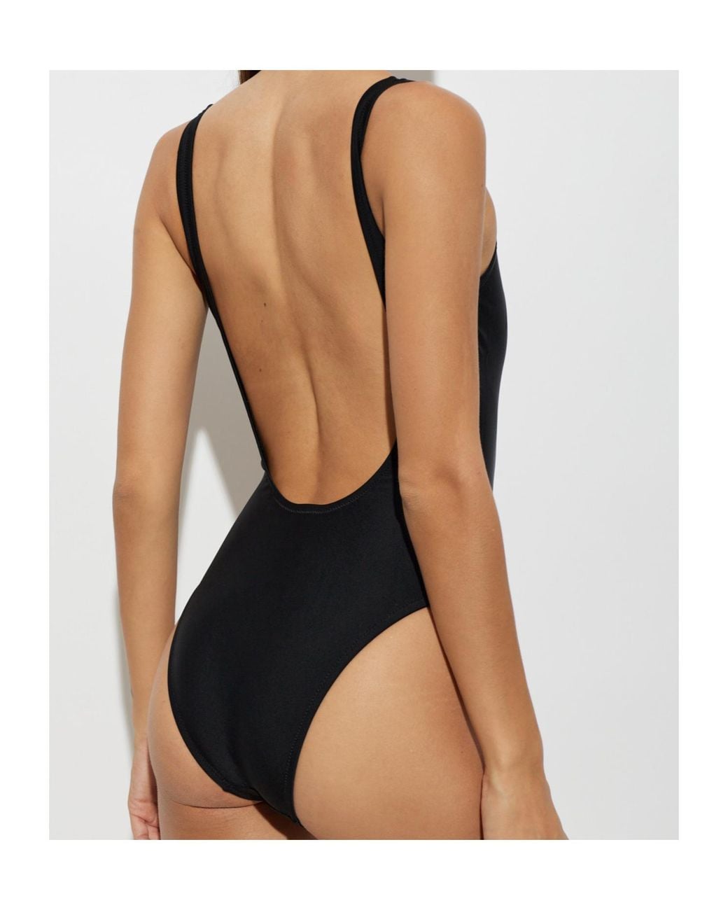 Moschino Black Logo Printed One-Piece Swimsuit