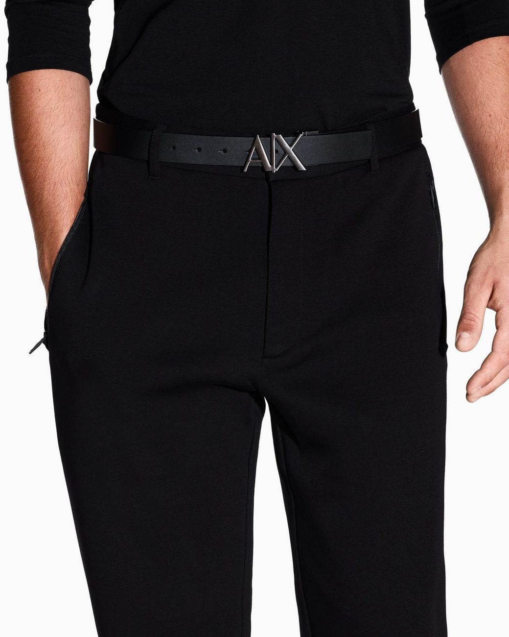 ARMANI EXCHANGE Blue Zipper Pocket Slacks for men