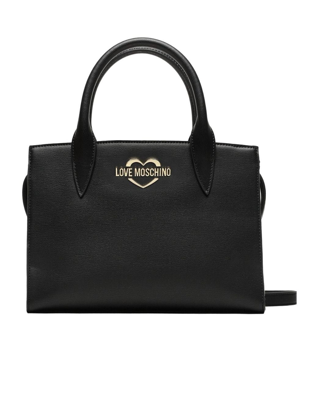 Moschino Black Logo-Plaque Tote Bag