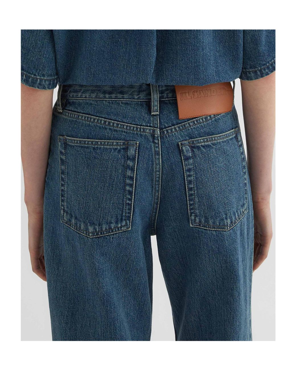 Jil Sander Blue Flared Cropped Jeans