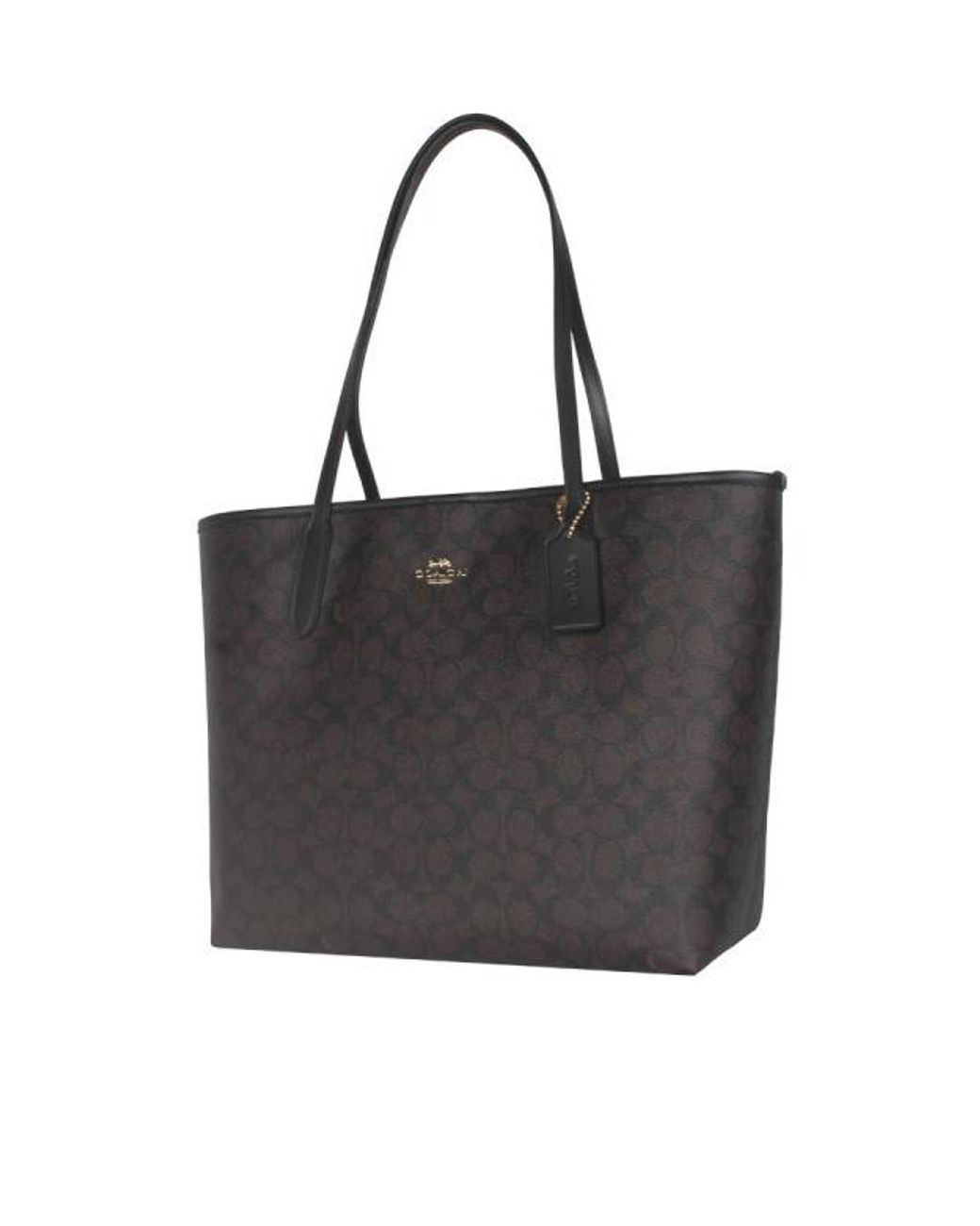 COACH Black Logo Printed Handbag
