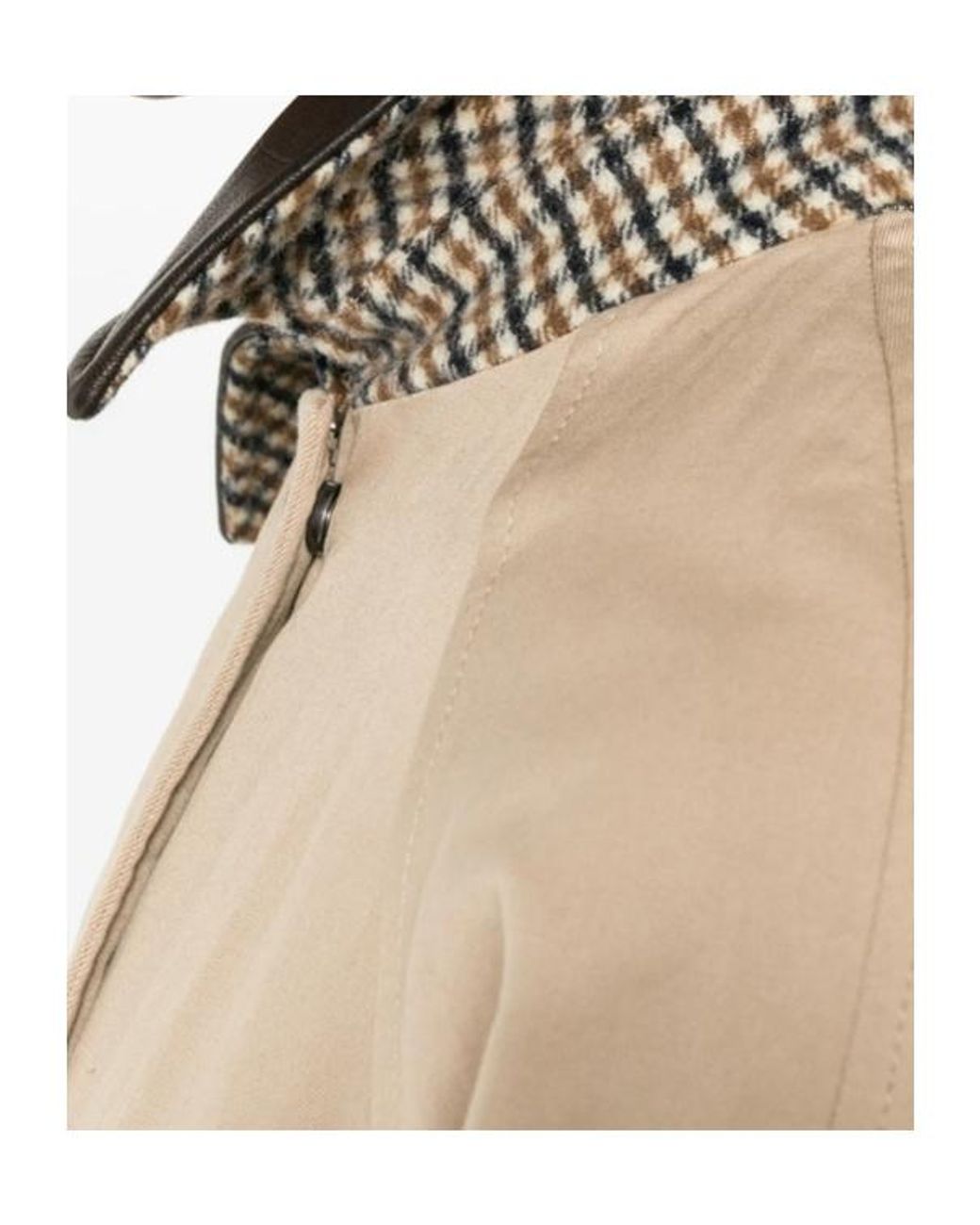 Brunello Cucinelli Natural Leather-Trim Coat