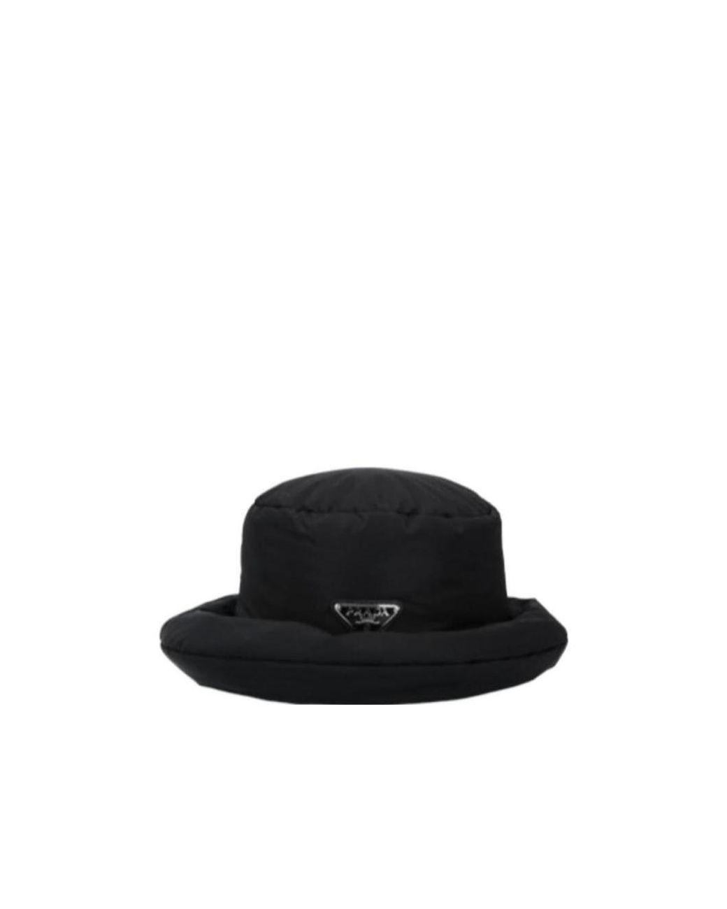 Prada Black Logo Plaque Bucket Hat for men