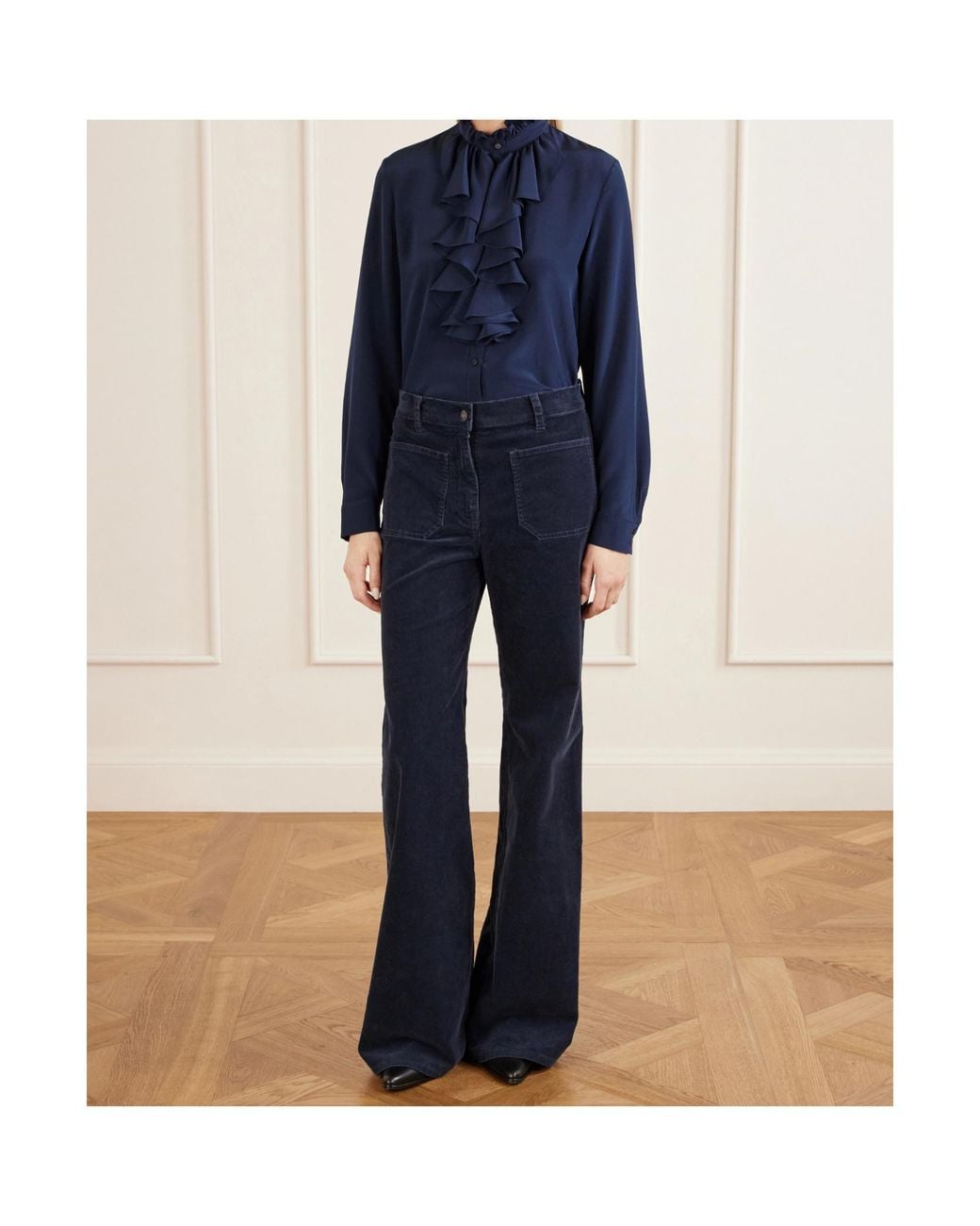 Nili Lotan Blue High-Waisted Casual Trousers