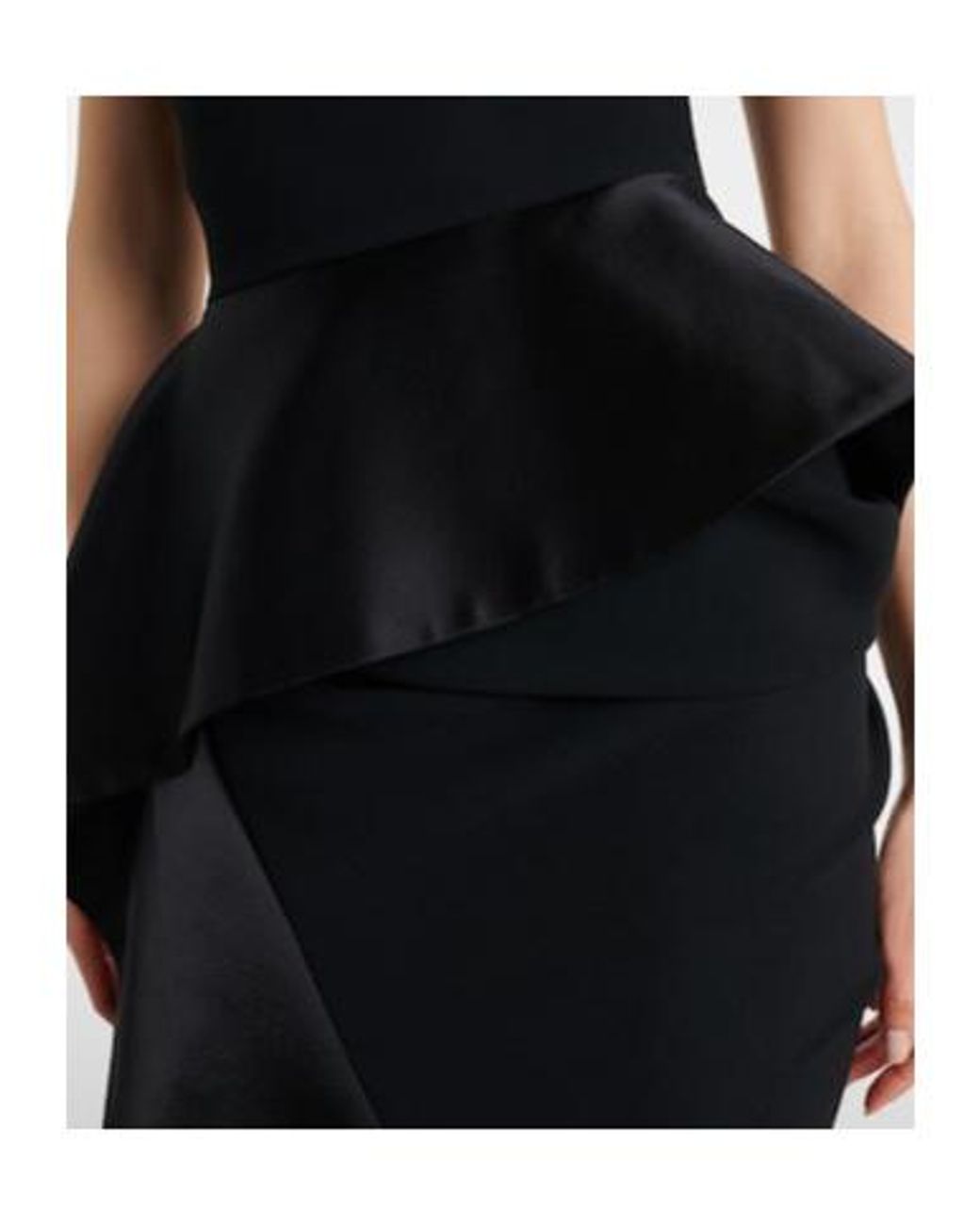Maticevski Black Provocateur Halterneck Peplum Satin Gown