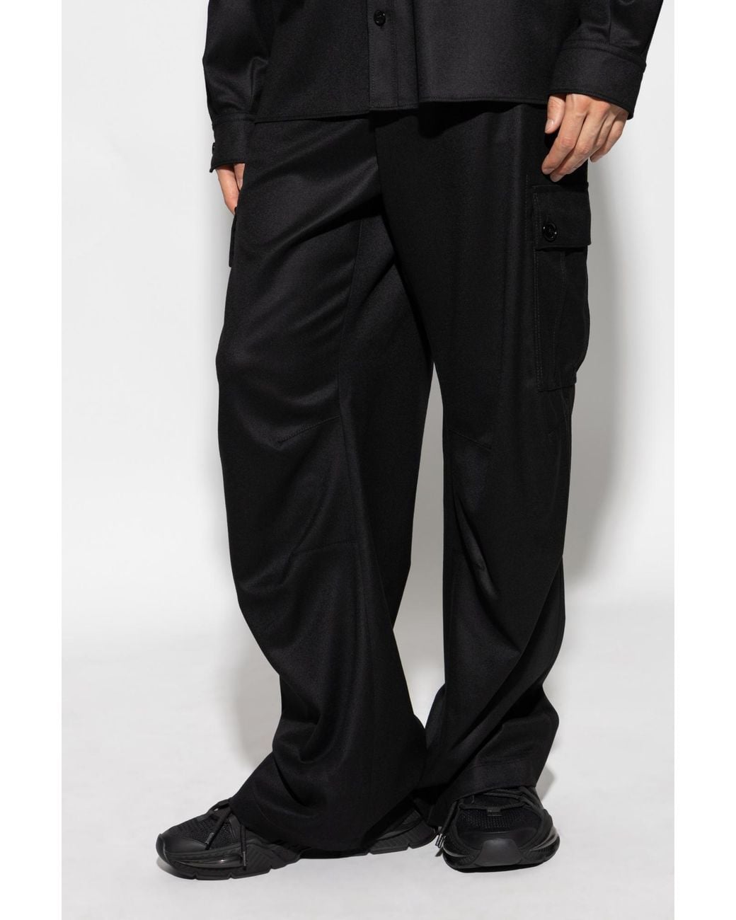 Dolce & Gabbana Black Straight Leg Cargo Trousers for men