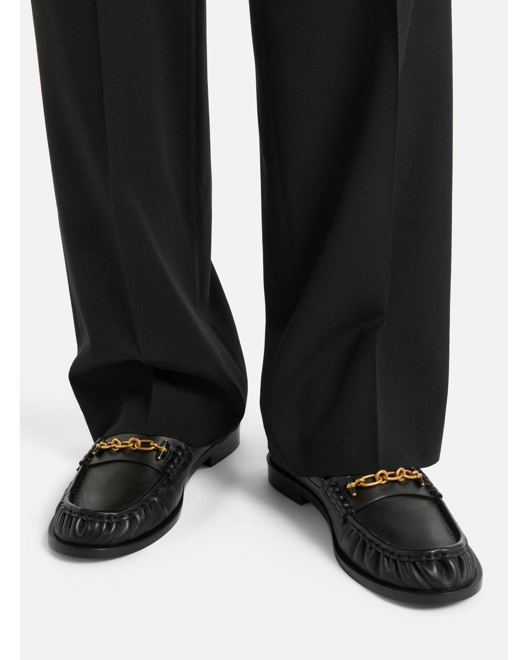 Balmain Black Sync Smooth Leather Loafers for men