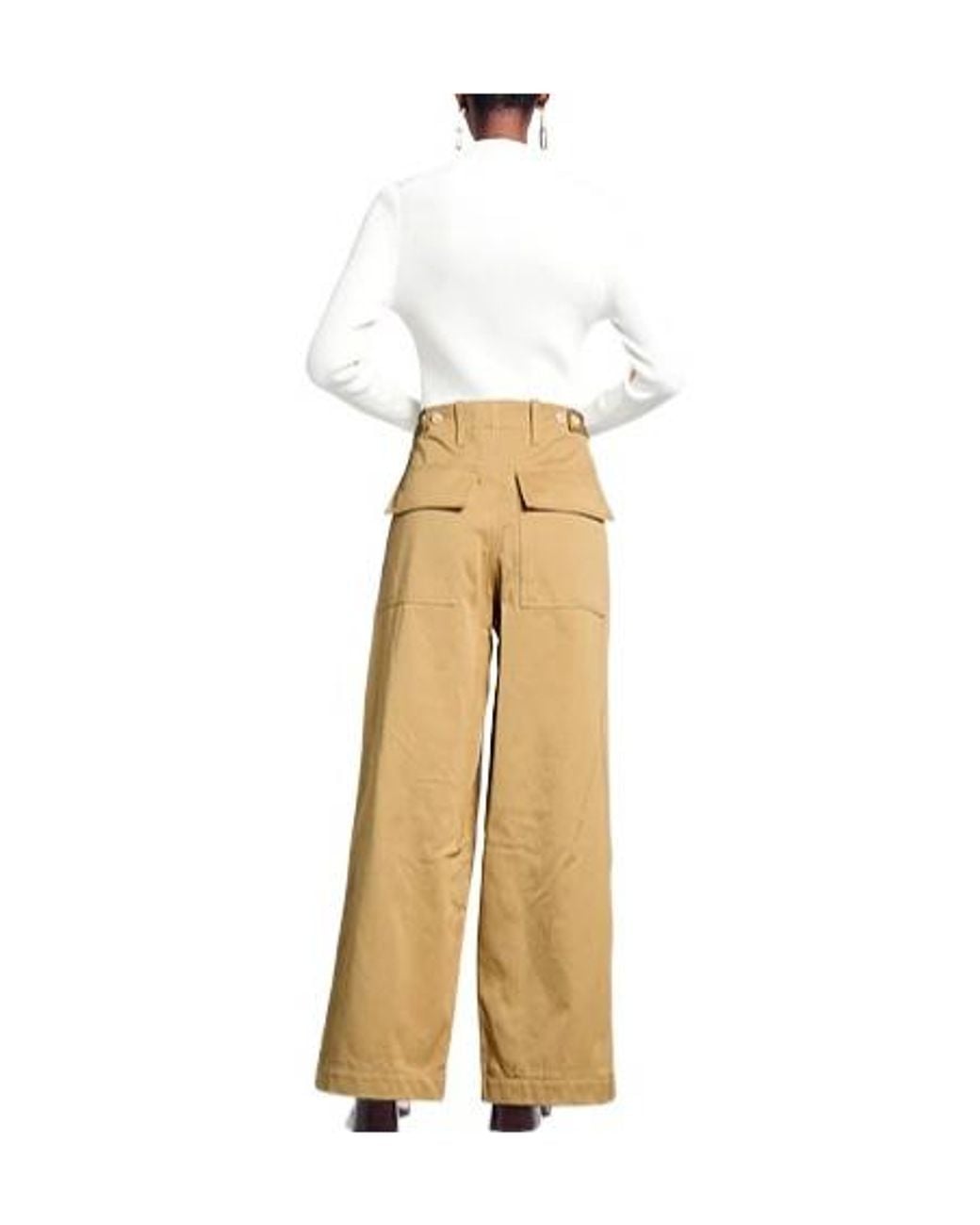 Marni Natural High Waist Straight Leg Pants
