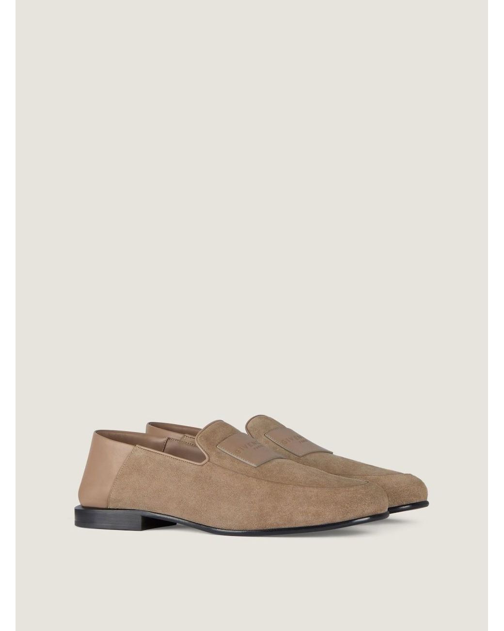 Givenchy Brown Logo Patch Slip-On Loafers for men