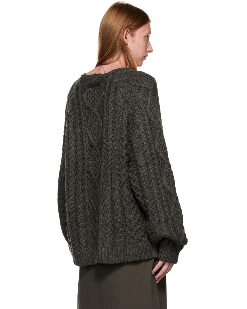 Fear Of God Black Cable-Knit Crew-Neck Jumper for men