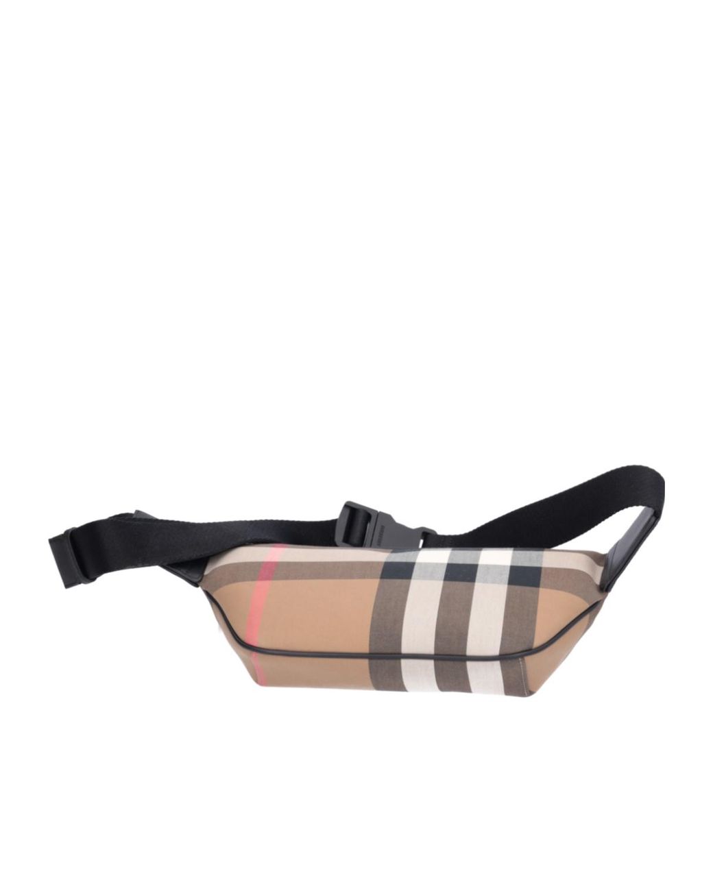 Burberry Gray Check Pattern Zipped Belt Bag for men