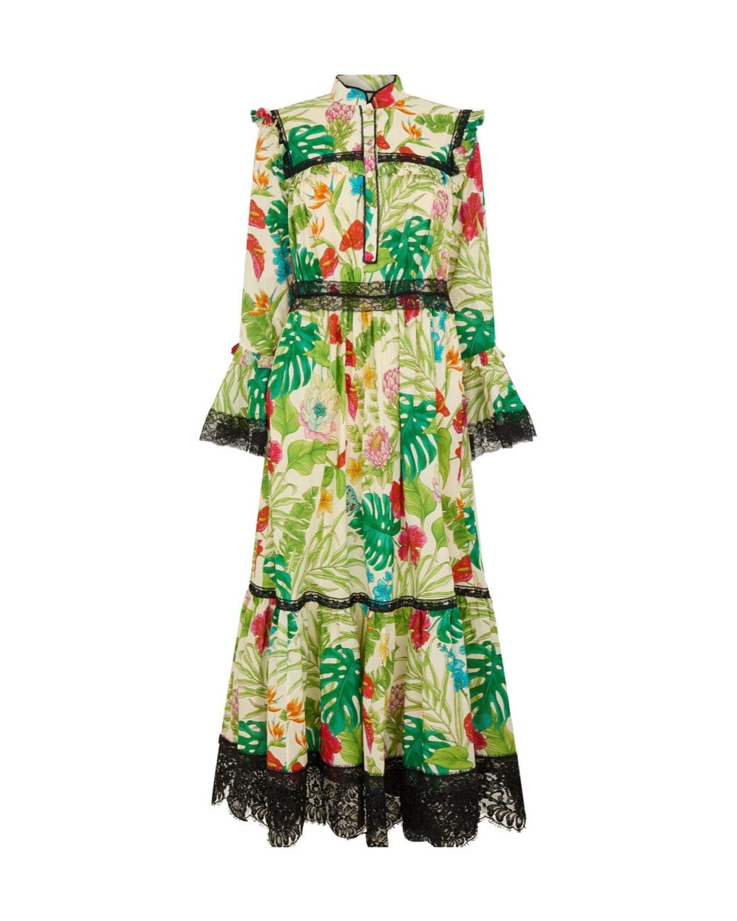 Gucci Green Print Maxi Dress