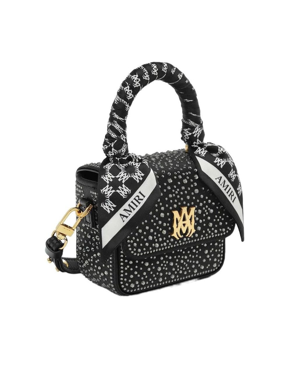 Amiri Black Rhinestone-Embellished Mini Bag
