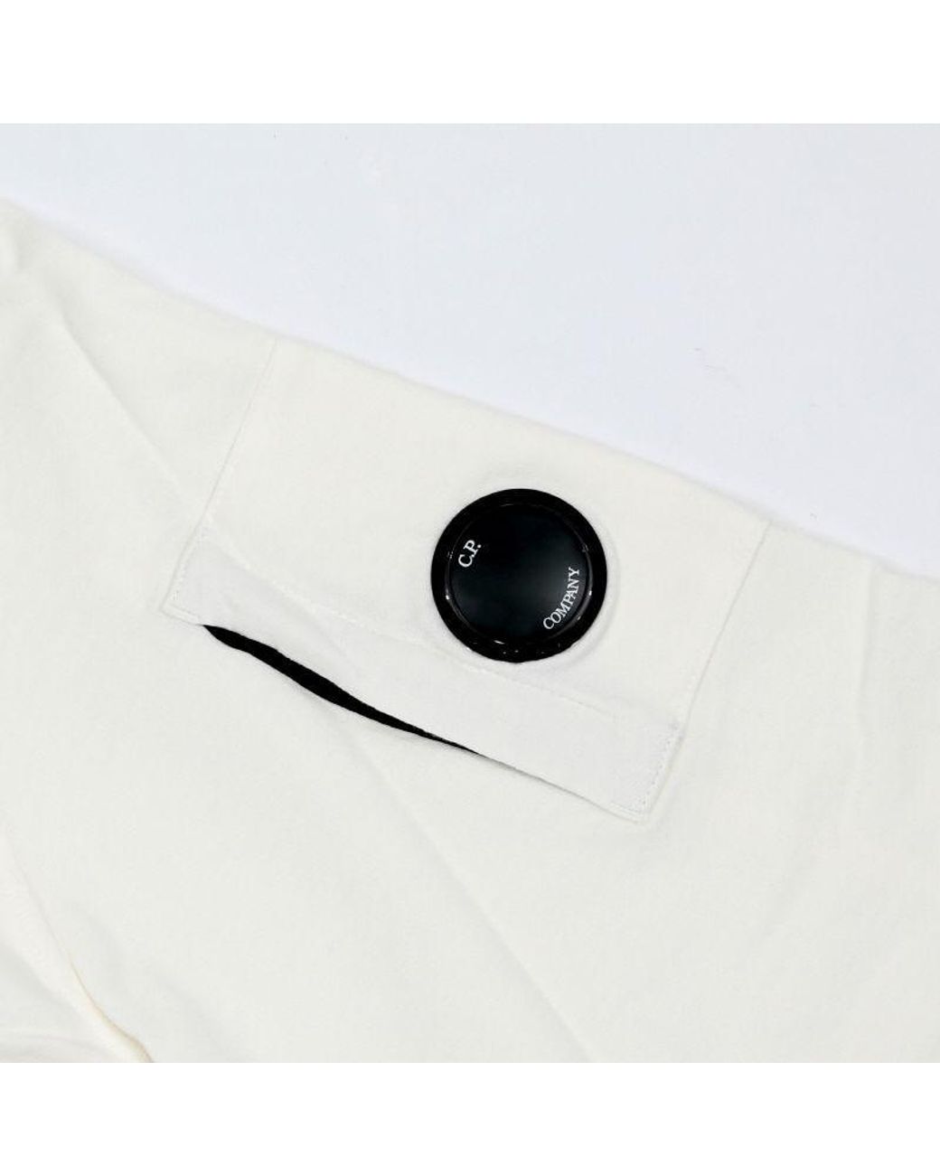 C P Company White Lens Detailed Crewneck Sweatshirt for men