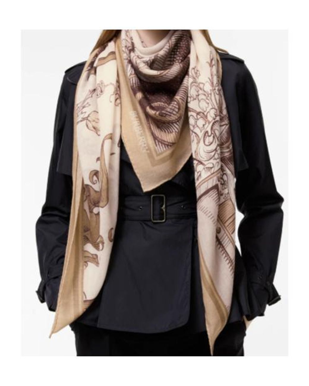 Burberry Natural Etched Knight Scarf