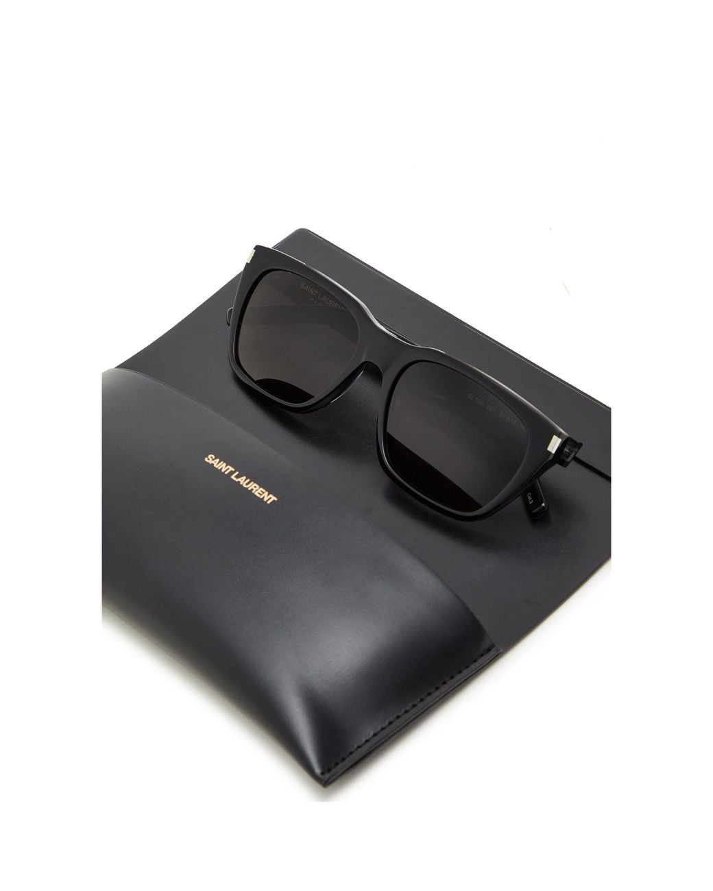 Saint Laurent Black Thick-Frame Cat's Eye Sunglasses for men