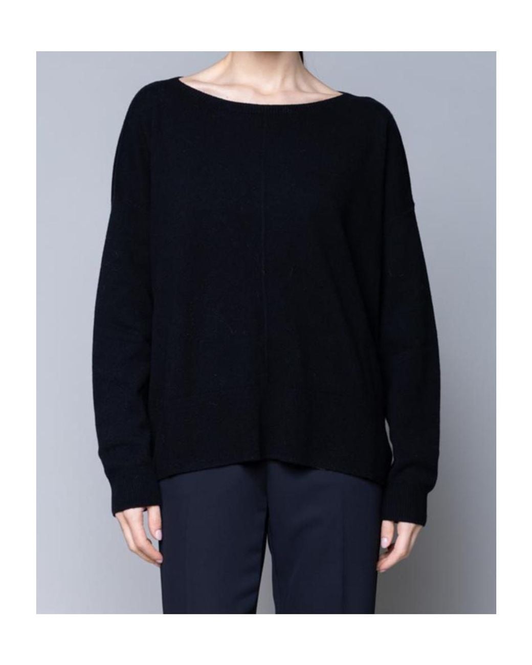 Kaos Black Boat Neck Sweater