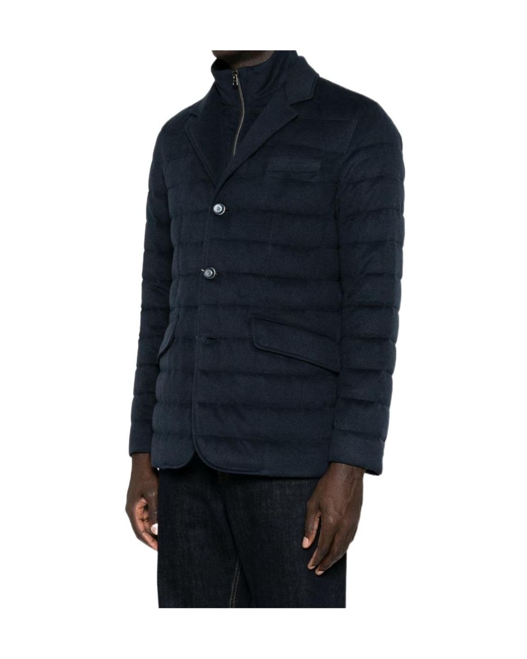 Herno Blue Layered-Effect Padded Jacket for men