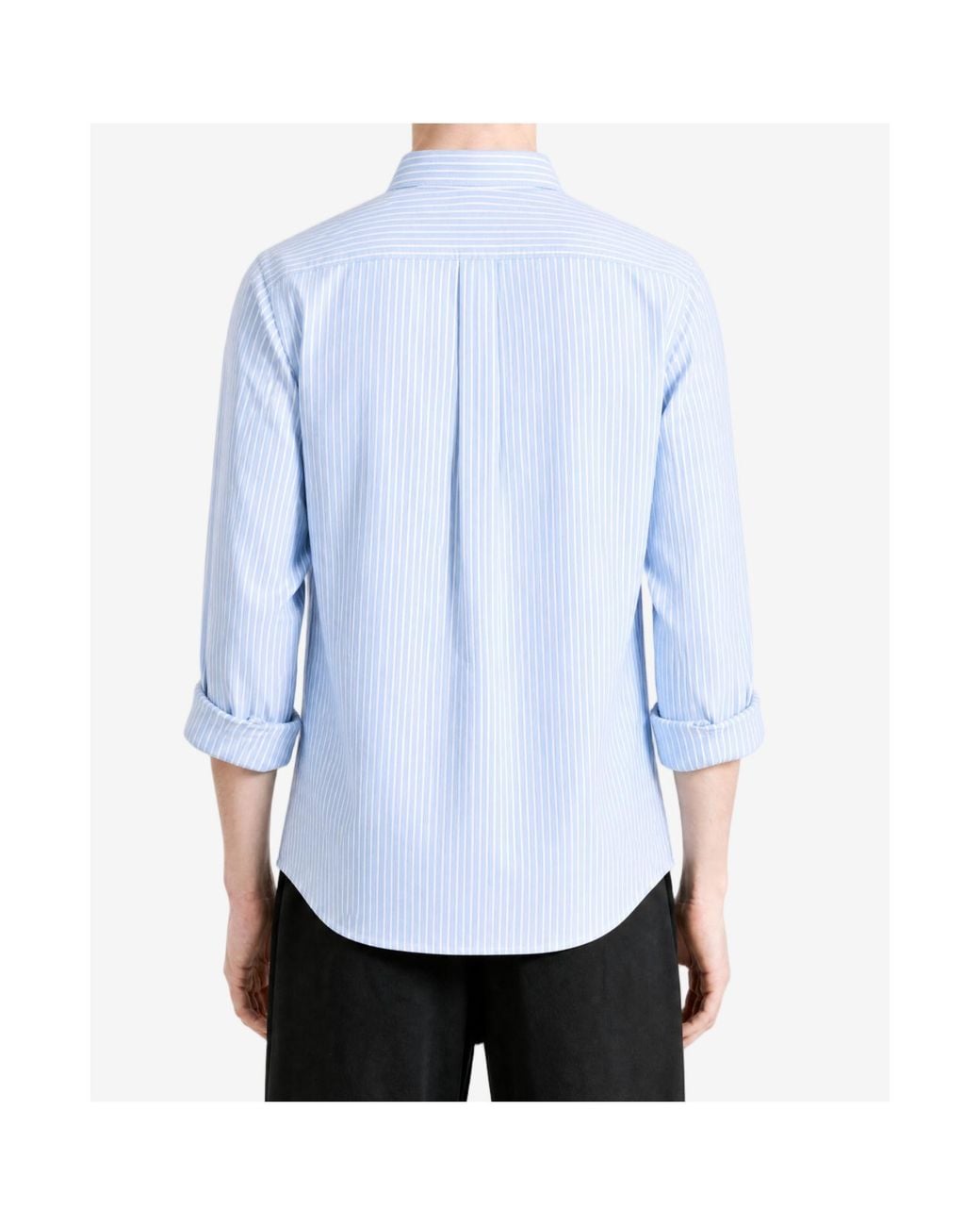Polo Ralph Lauren Blue Vertical-Stripe Embroidered-Logo Shirt for men