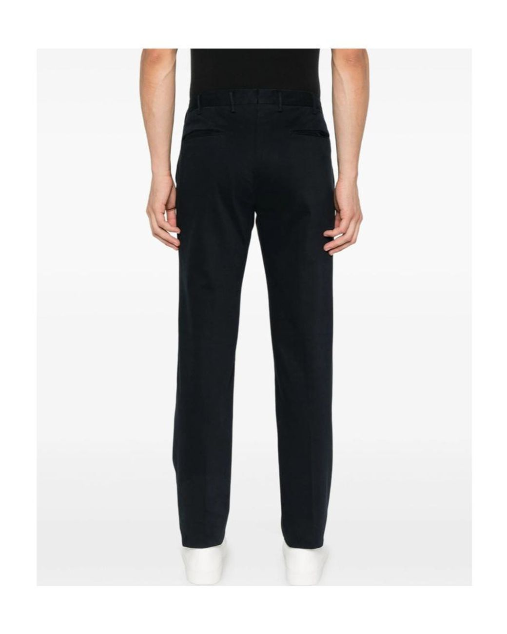 Incotex Black Belted Cotton Pants for men