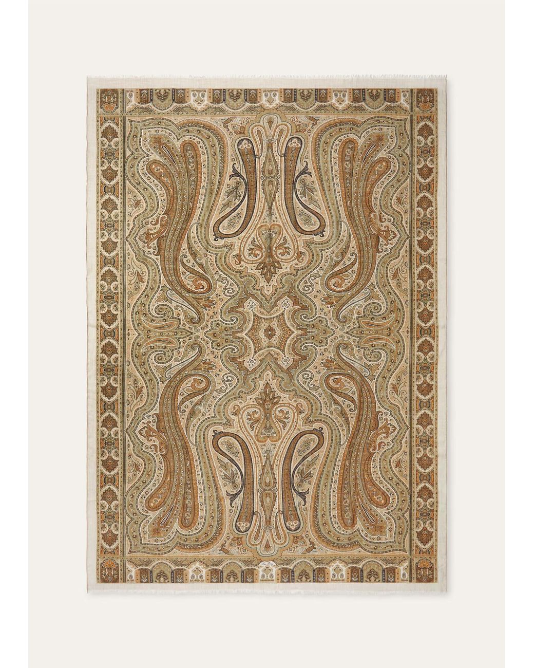 Loro Piana Natural Talia Paisley Large Shawl