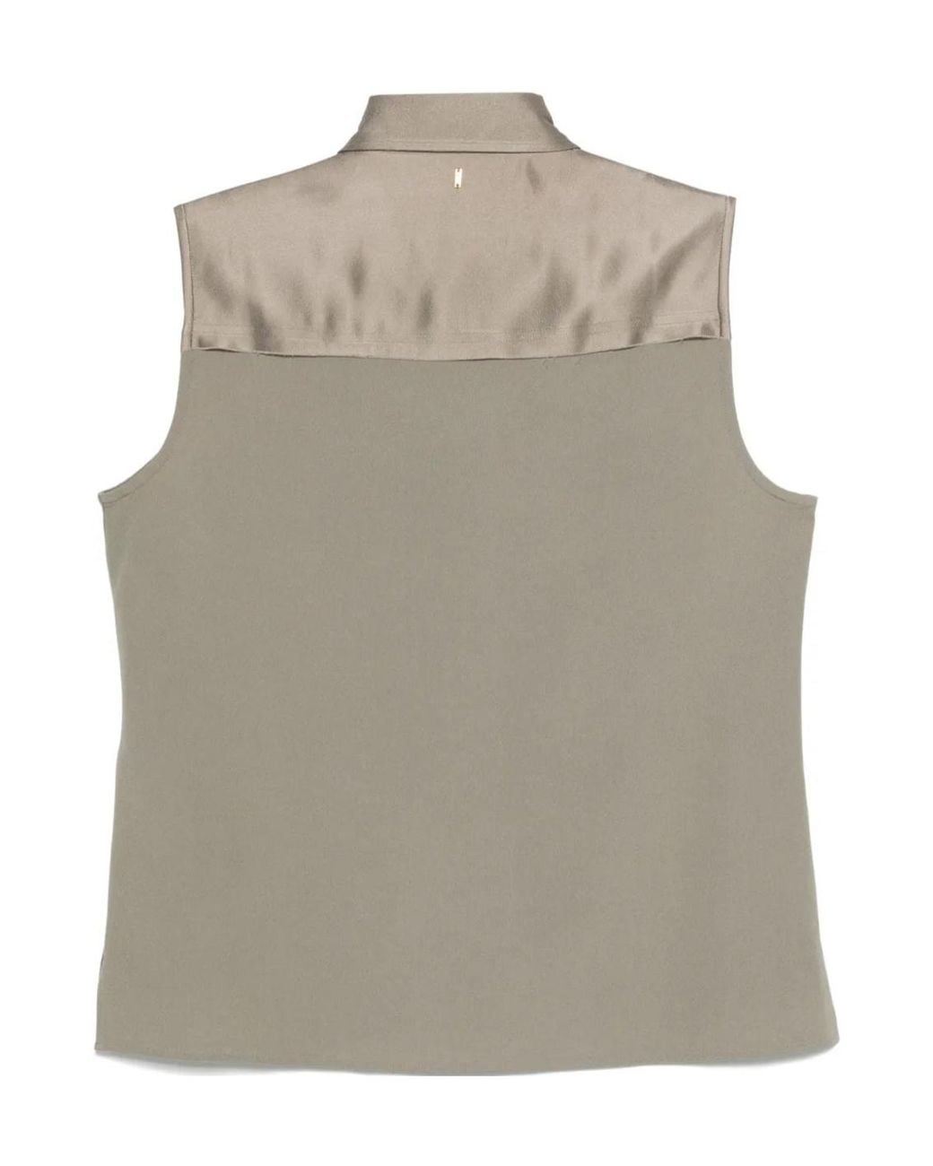 AMI Gray Buttoned Sleeveless Shirt