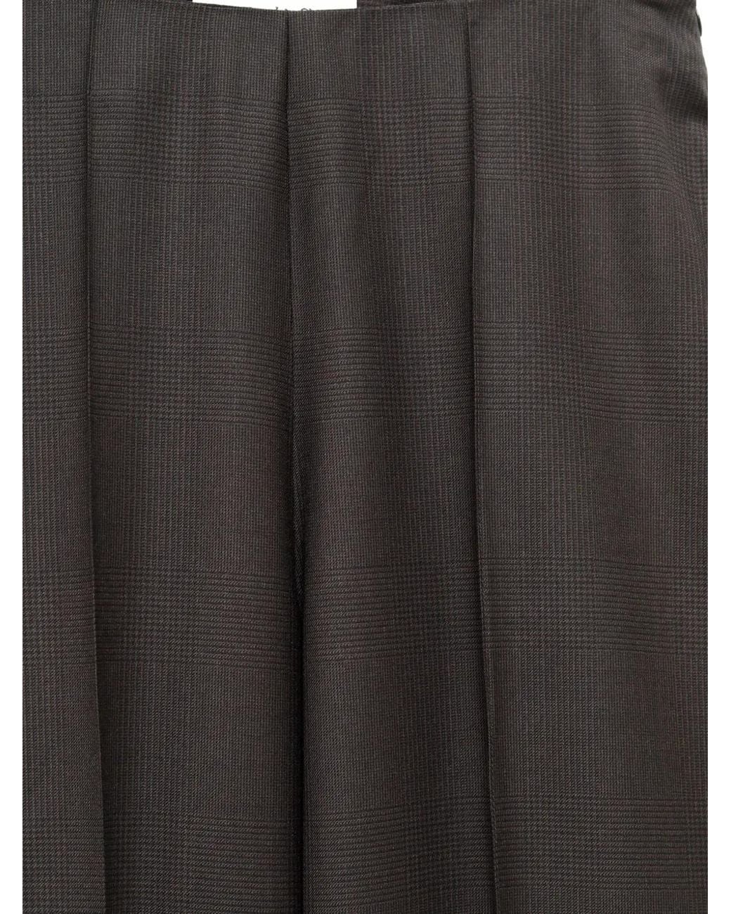 Frankie Shop Brown Glen-Plaid Pleated Trousers