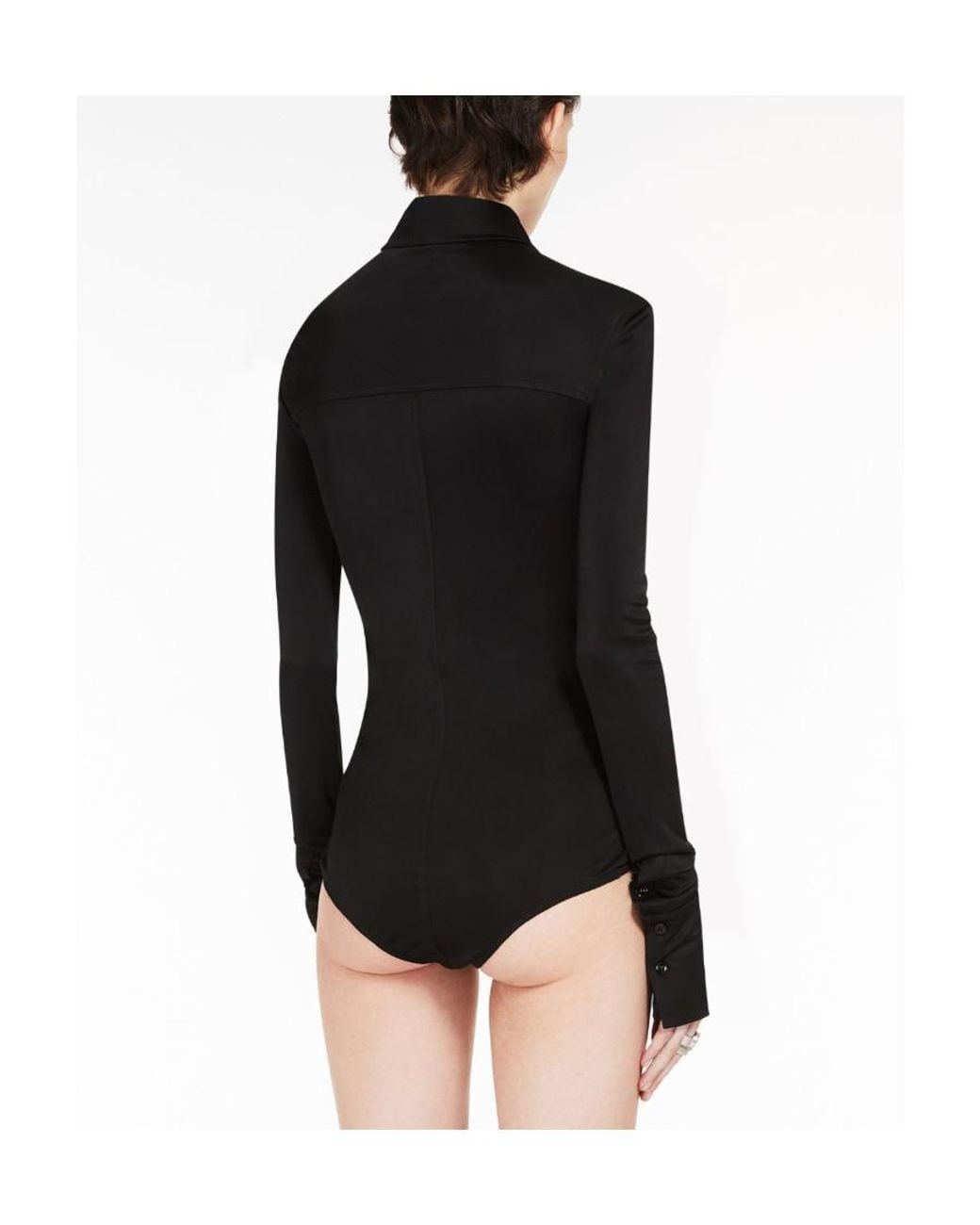 Sportmax Black Buttoned Long-Sleeved Top
