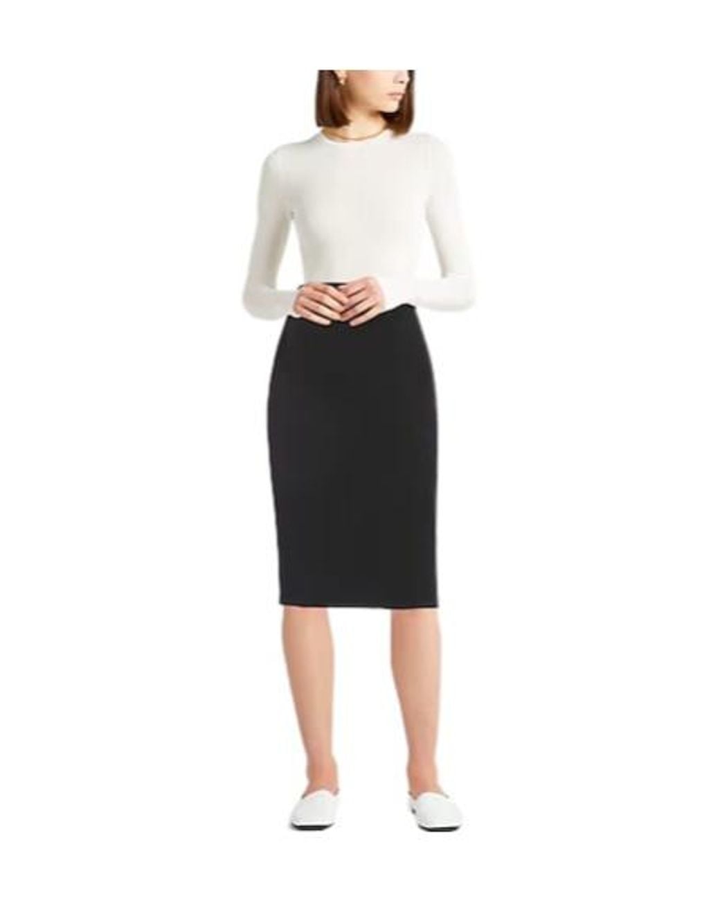 Max Mara Black Solid High-Waist Skirt