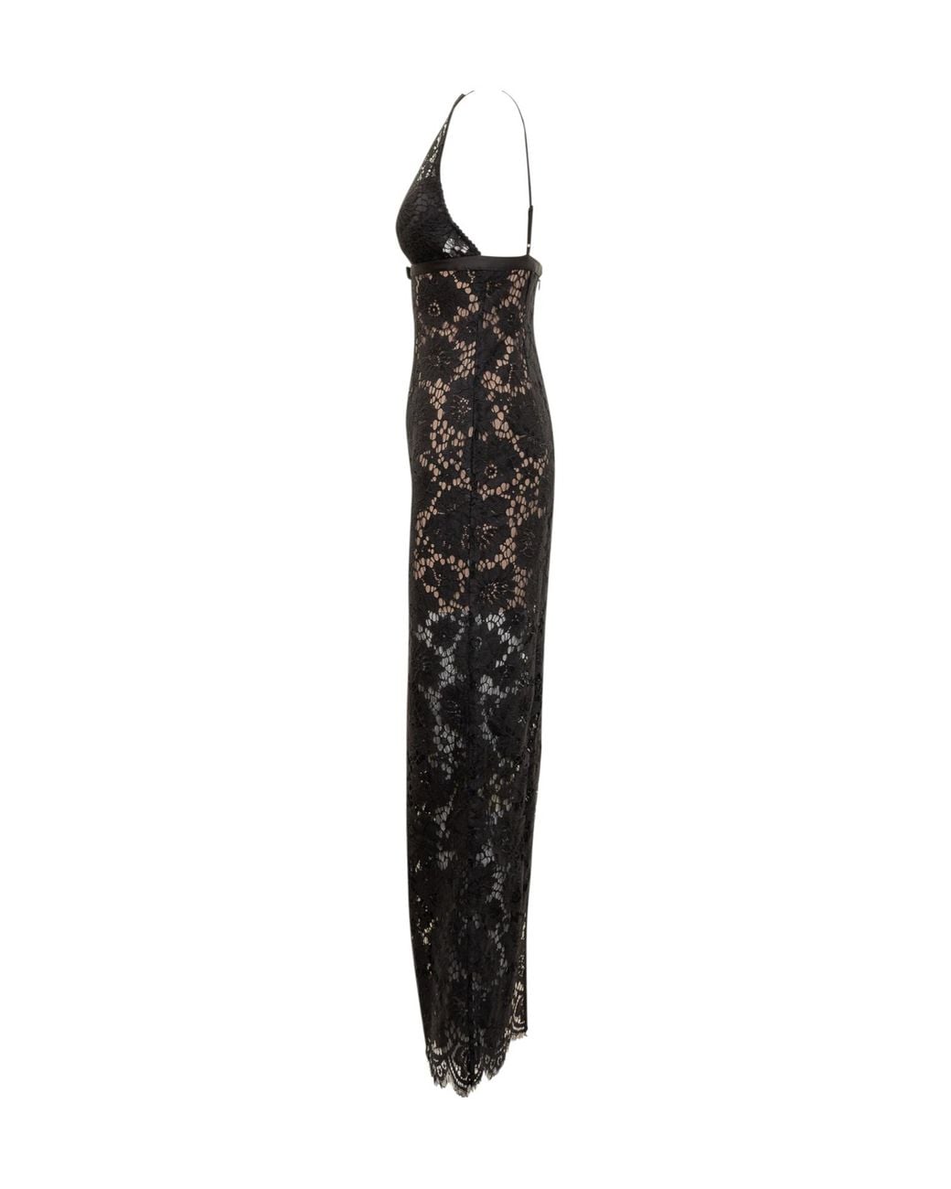 Self-Portrait Black Floral Lace Maxi Dress