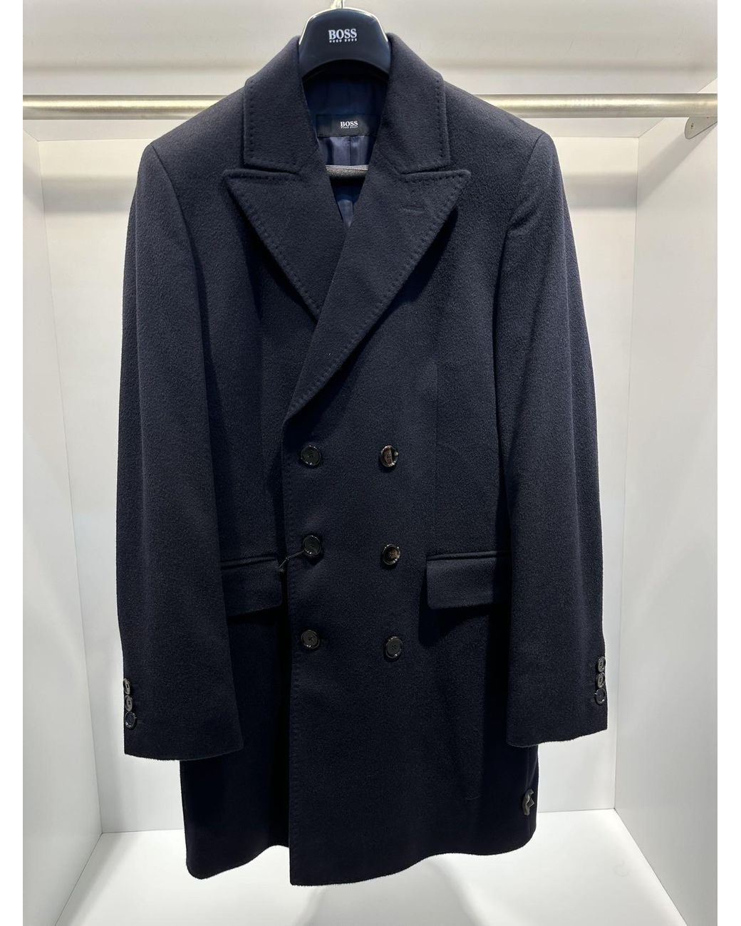 Boss Blue Long-Sleeved Coat for men