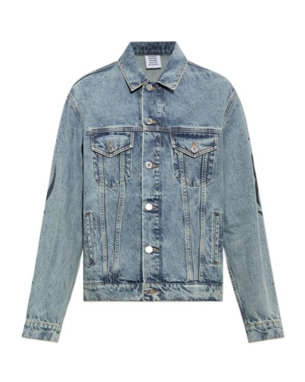 Vetements Blue Long-Sleeve Denim Jacket for men
