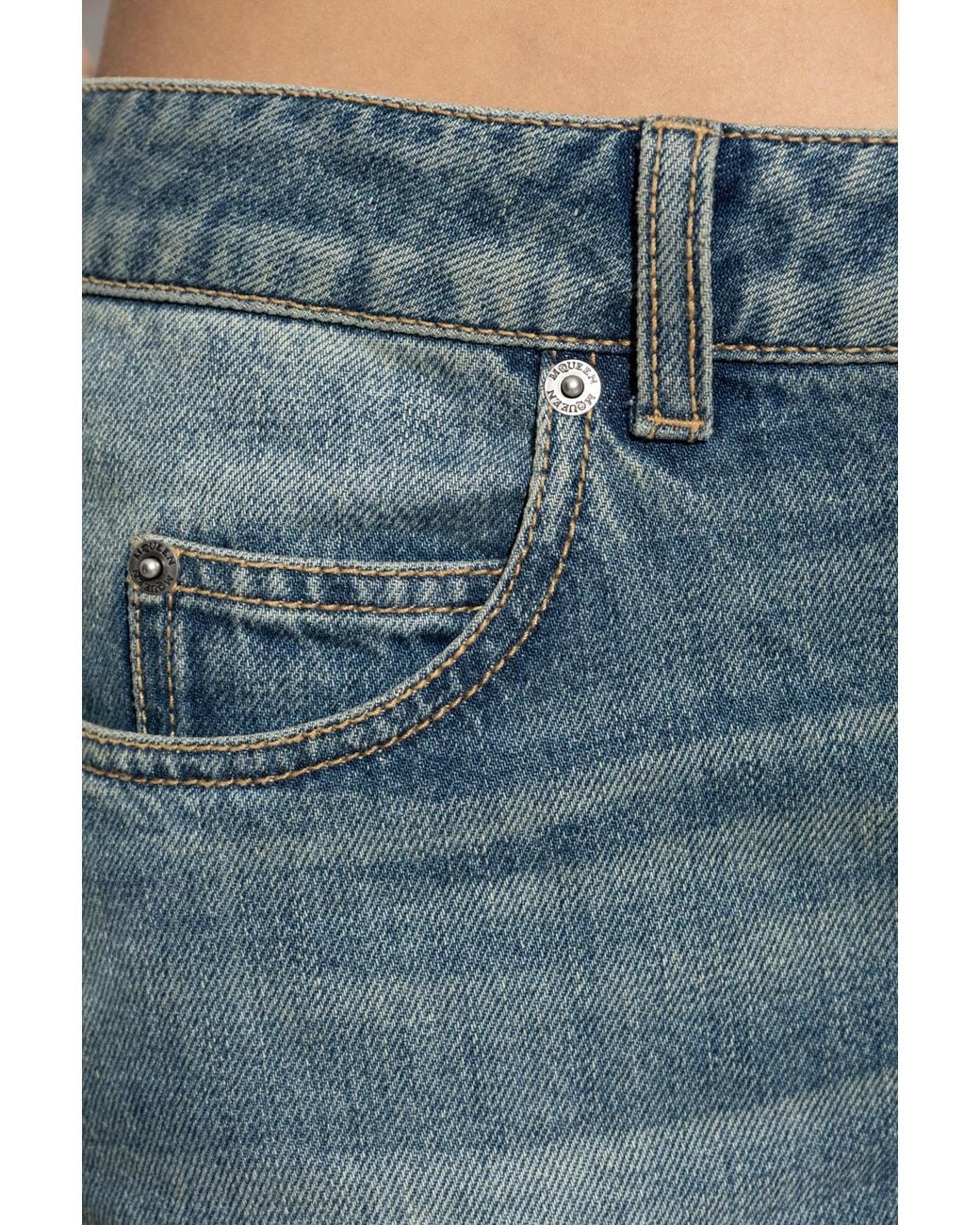 McQueen Blue Flared Slim-Fit Jeans