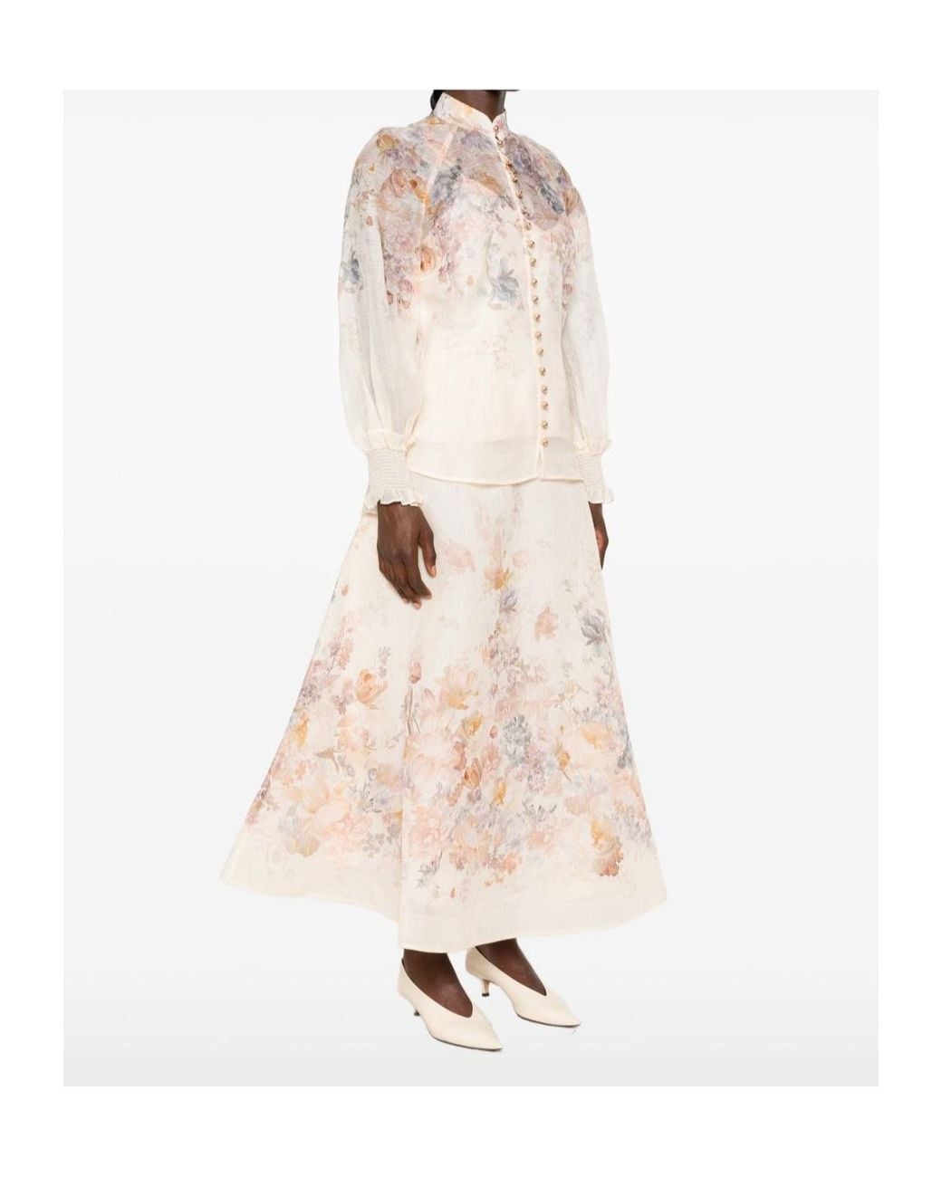 Zimmermann Pink Ascent Floral Printed Blouse