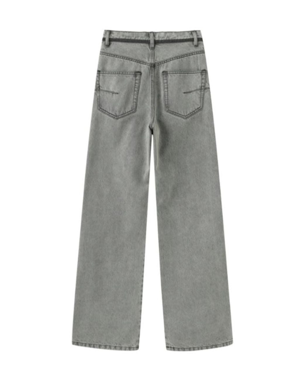 Marissa Chiara Gray Belt Loop Jeans