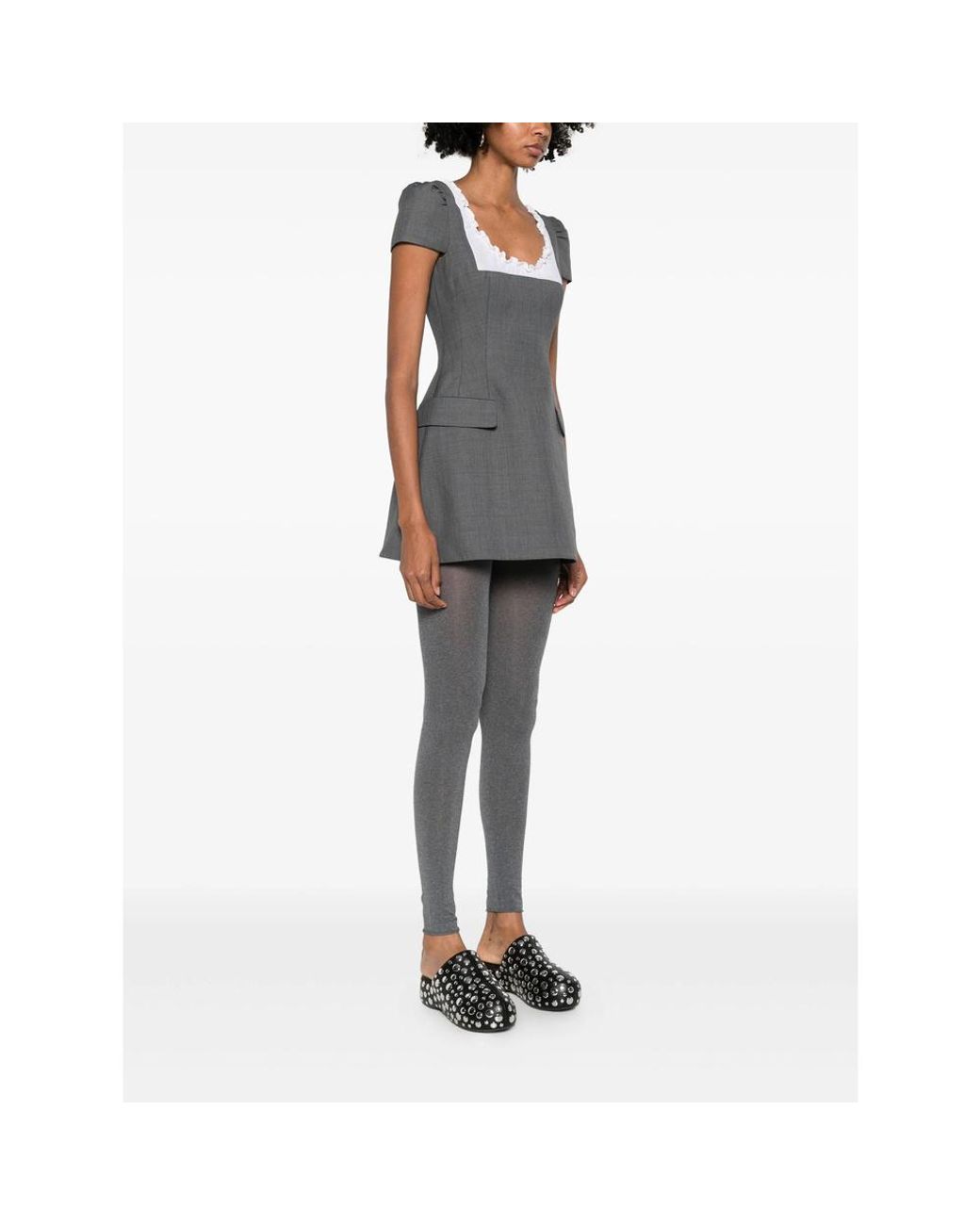 ShuShu/Tong Gray Shushu/Tong Scalloped Mini Dress