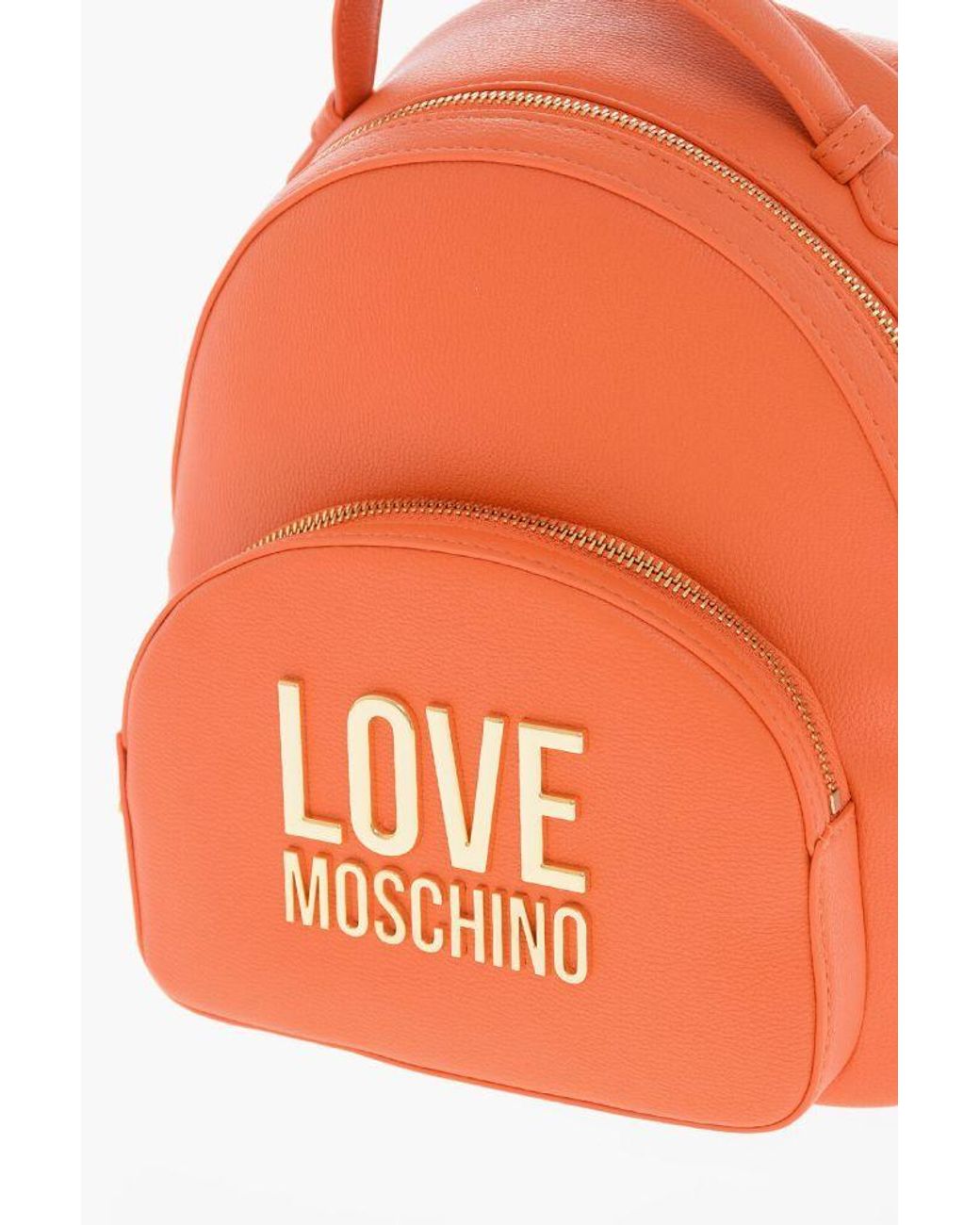 Moschino Orange Logo Backpack