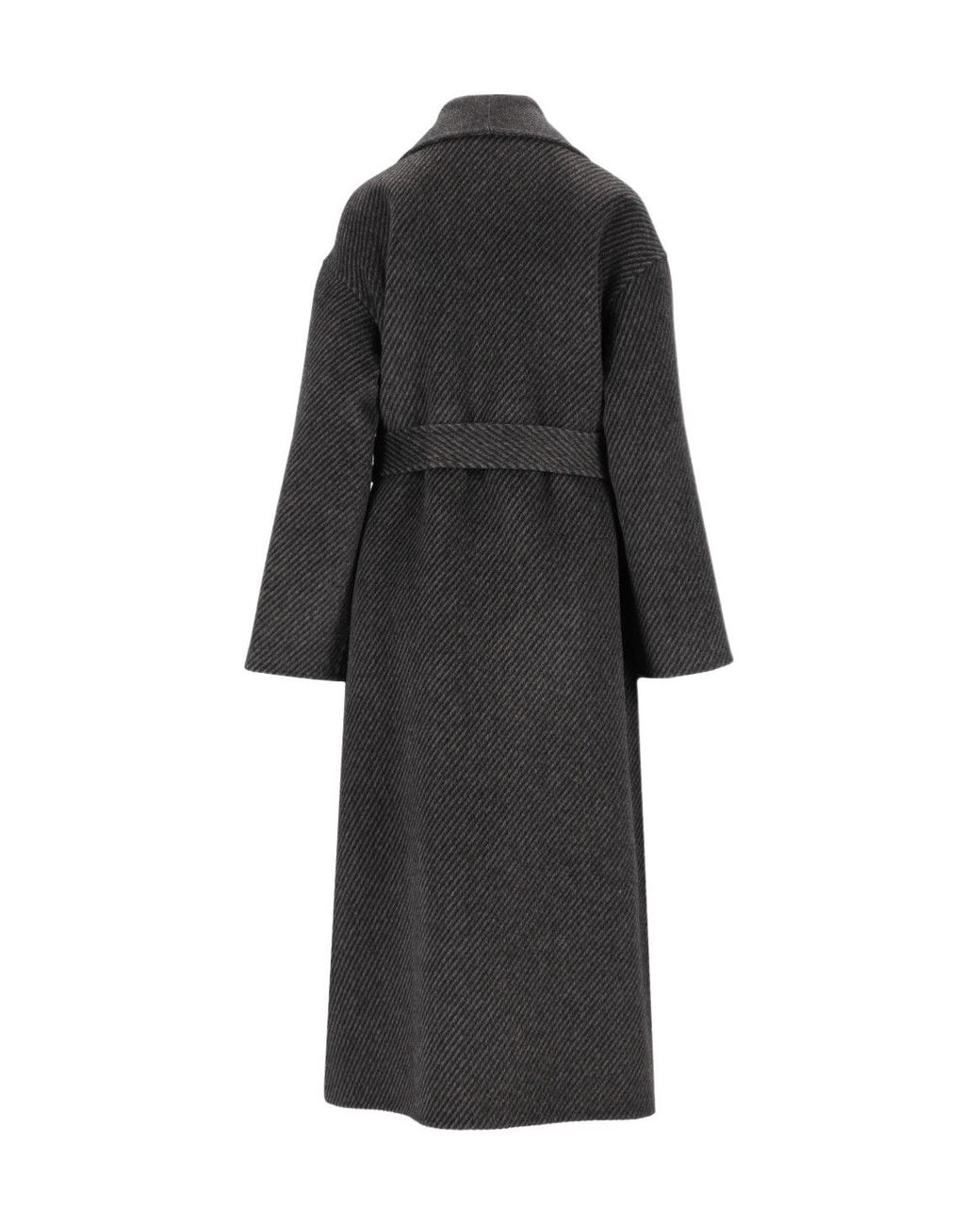Emporio Armani Black Belted Double-Breasted Coat