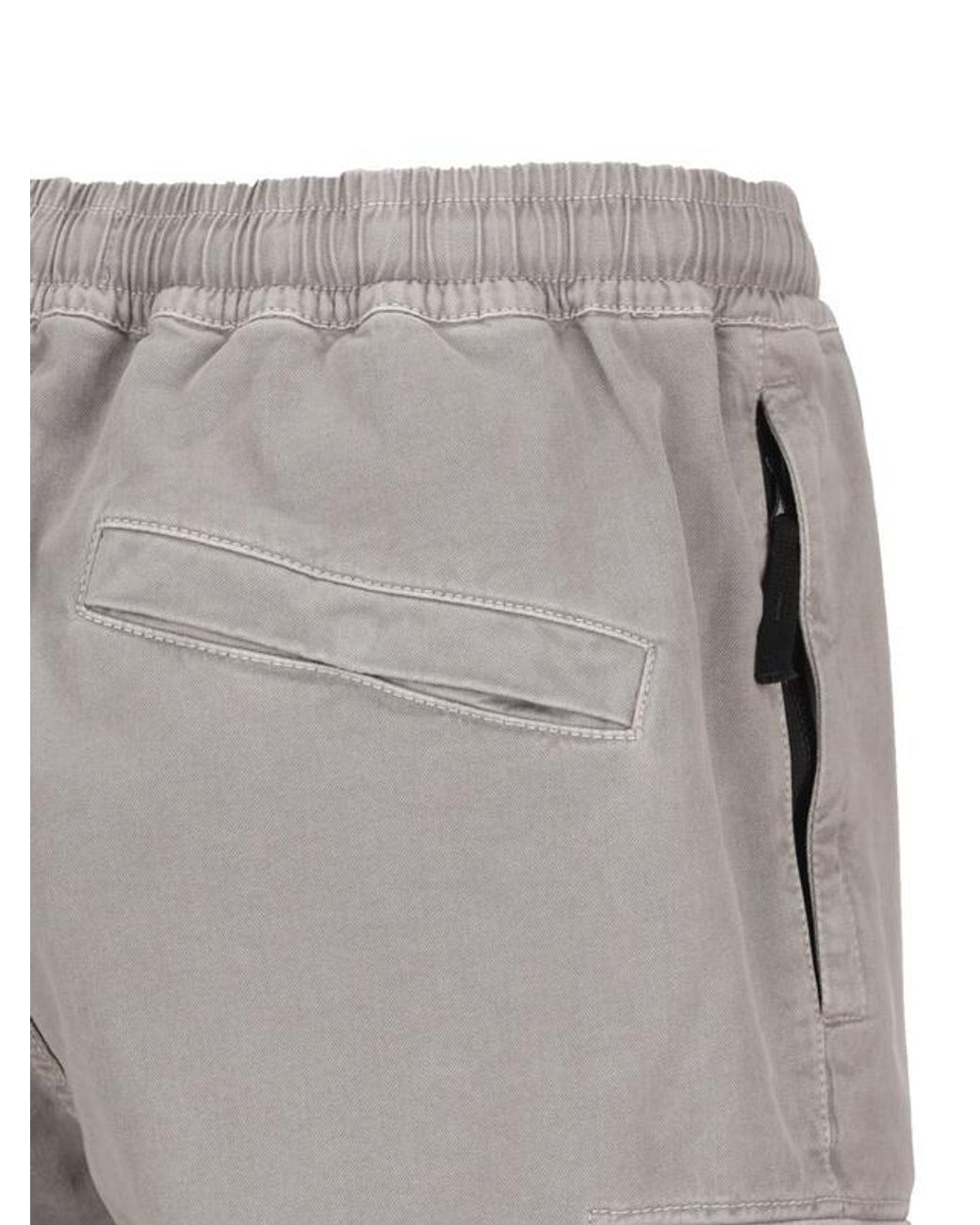 Stone Island Gray Logo Patch Straight-Leg Trousers for men