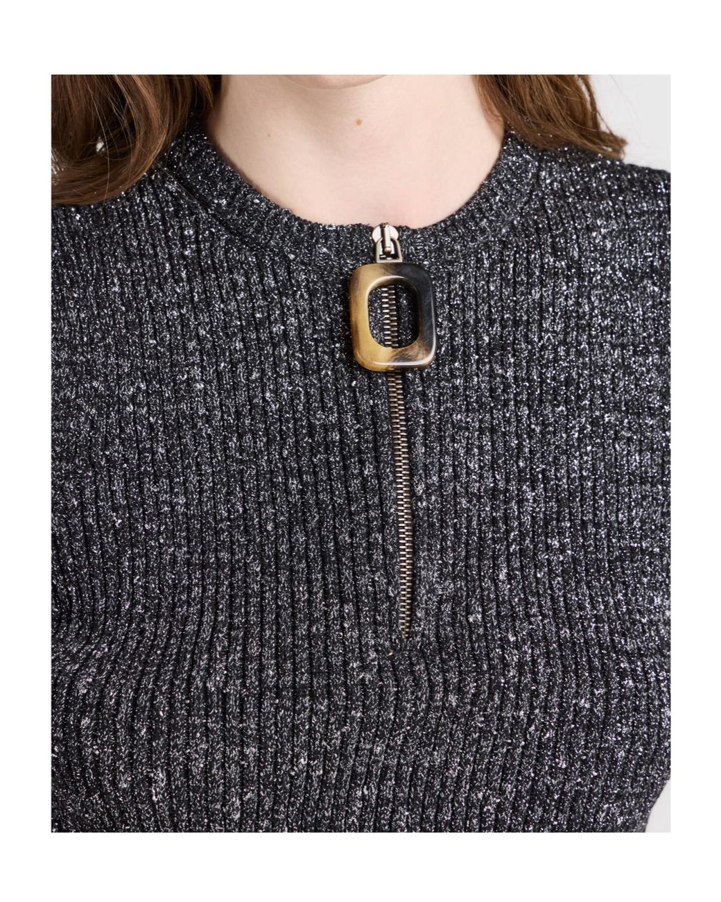 J.W. Anderson Black Ribbed-Knit Zip-Up Vest