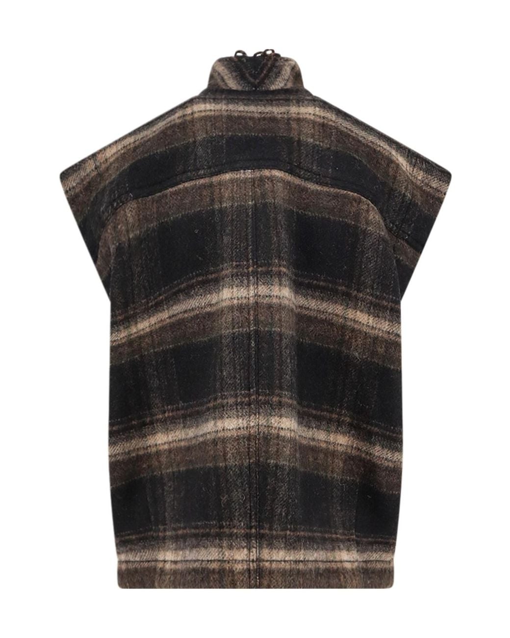 Isabel Marant Black Isabel Marant Étoile Checked Fringed Cape