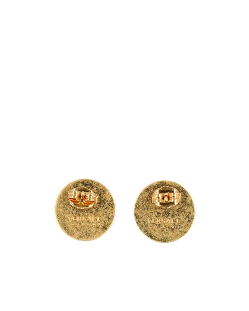 Versace Metallic Logo Earrings