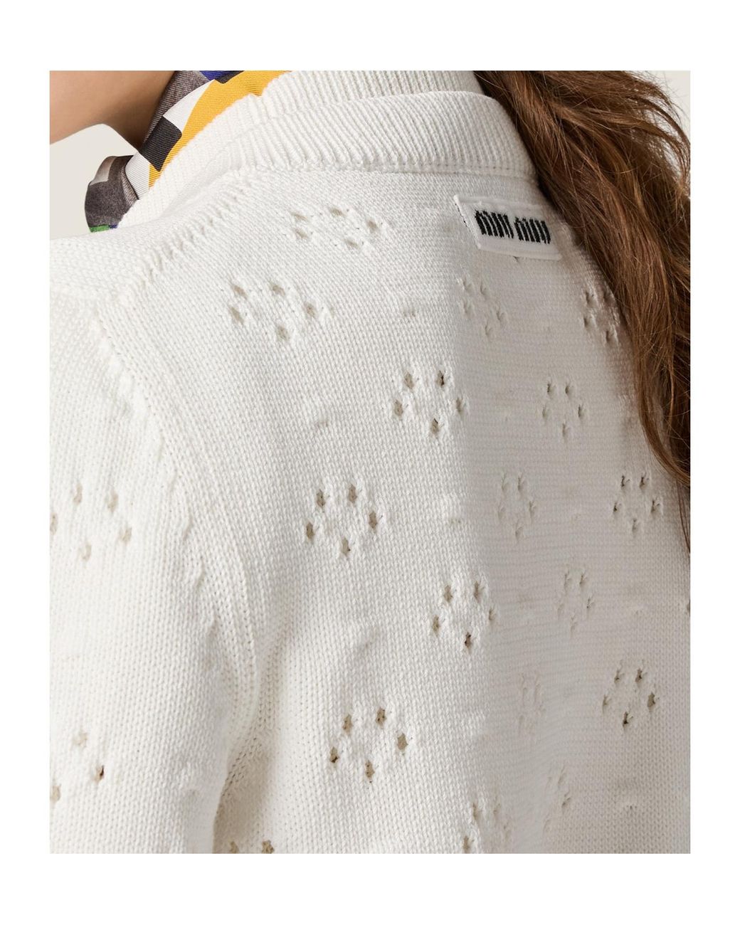 Miu Miu White Cotton Cardigan