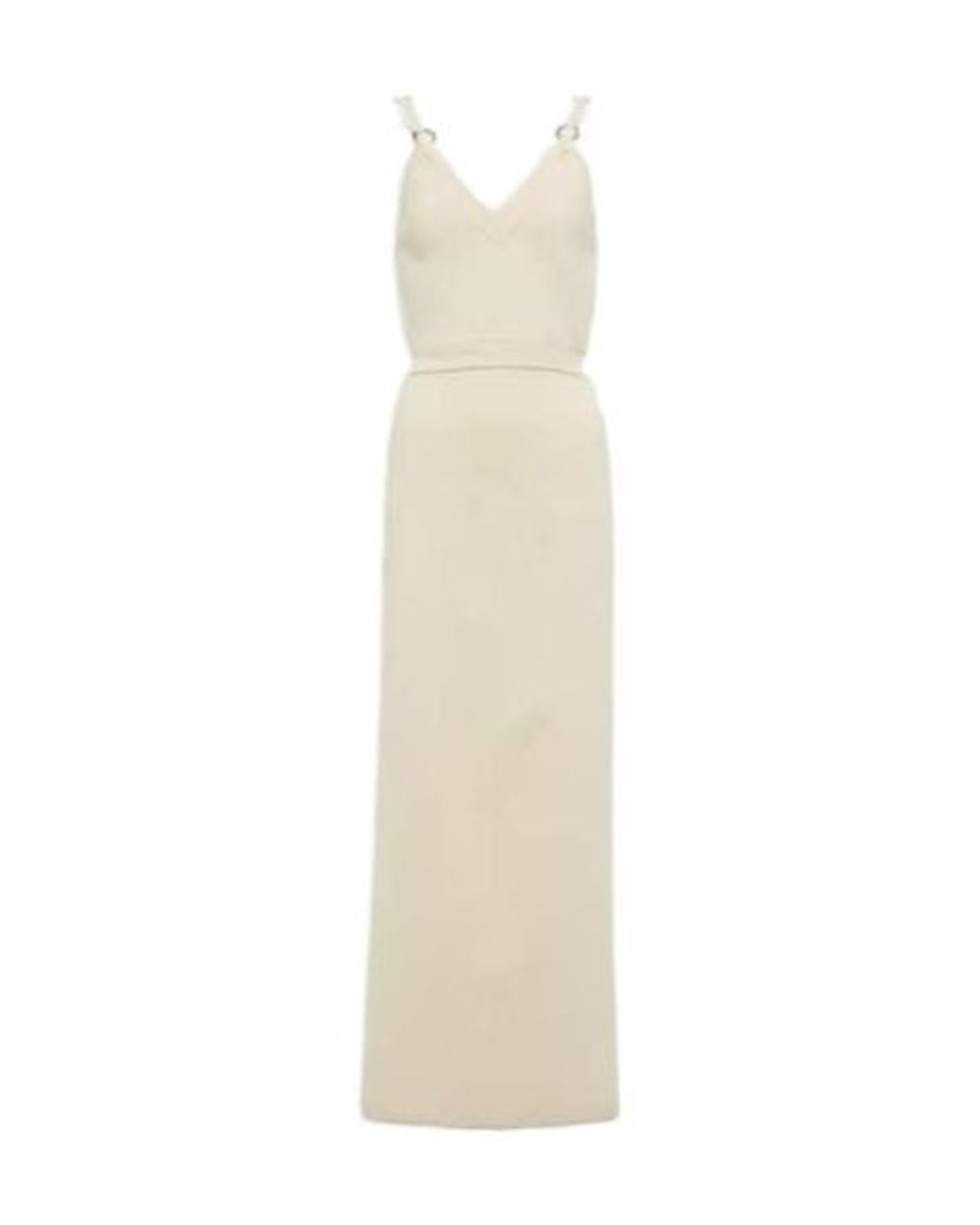 Rabanne White Embellished Knit Midi Dress